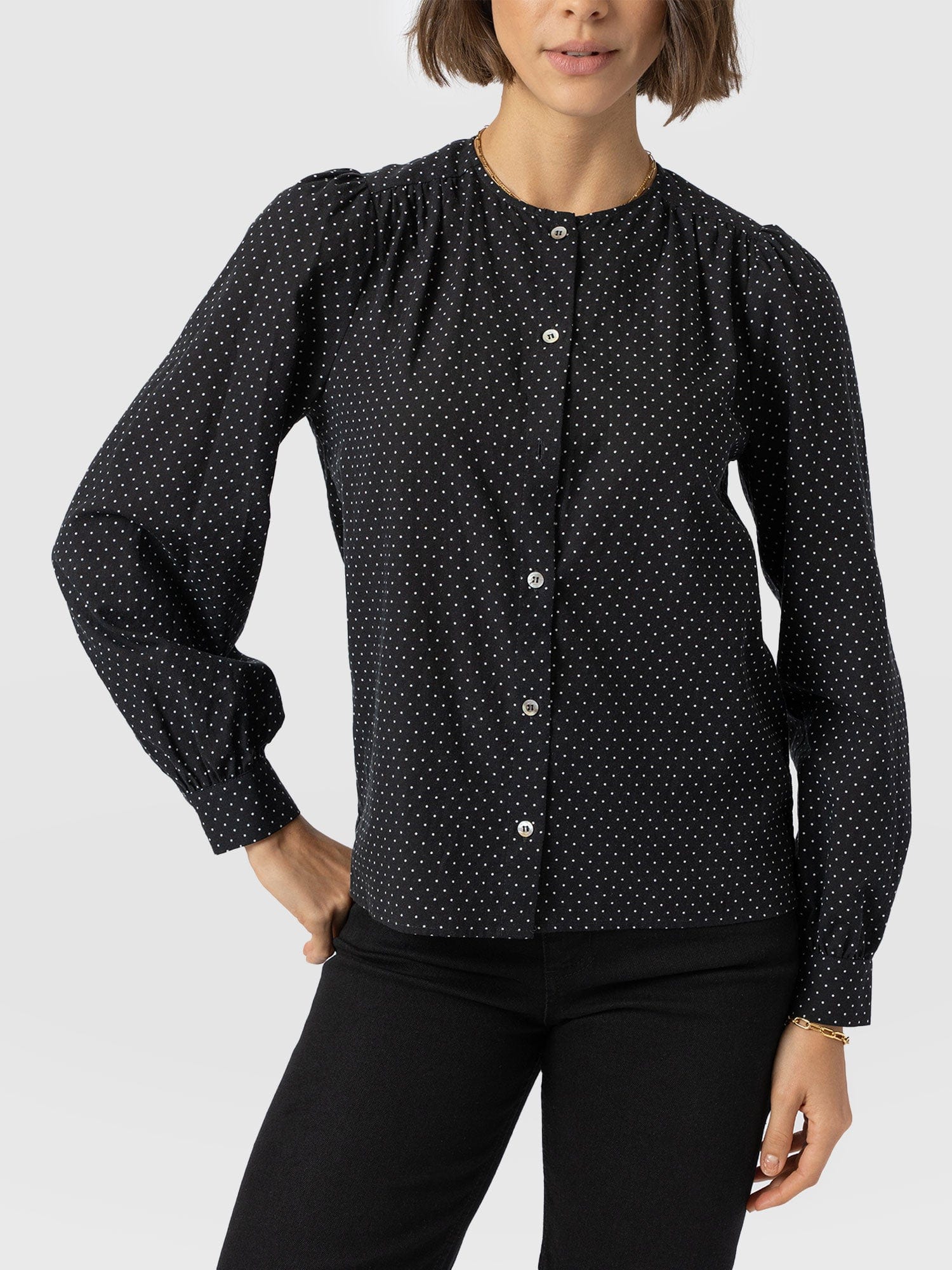 Amelie Blouse - Polka Dot - Women's Blouses | Saint + Sofia® USA