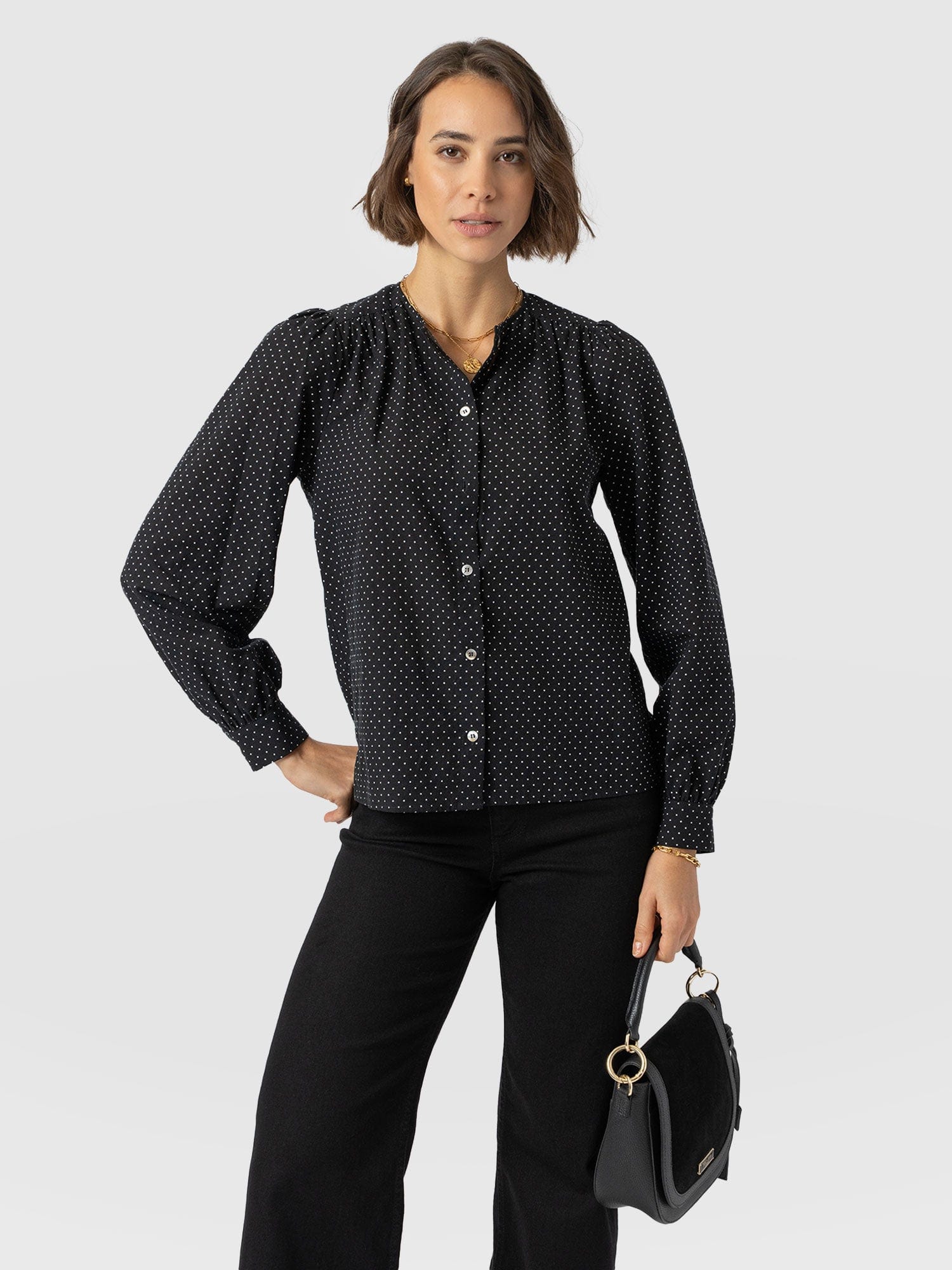 Amelie Blouse - Polka Dot - Women's Blouses | Saint + Sofia® USA