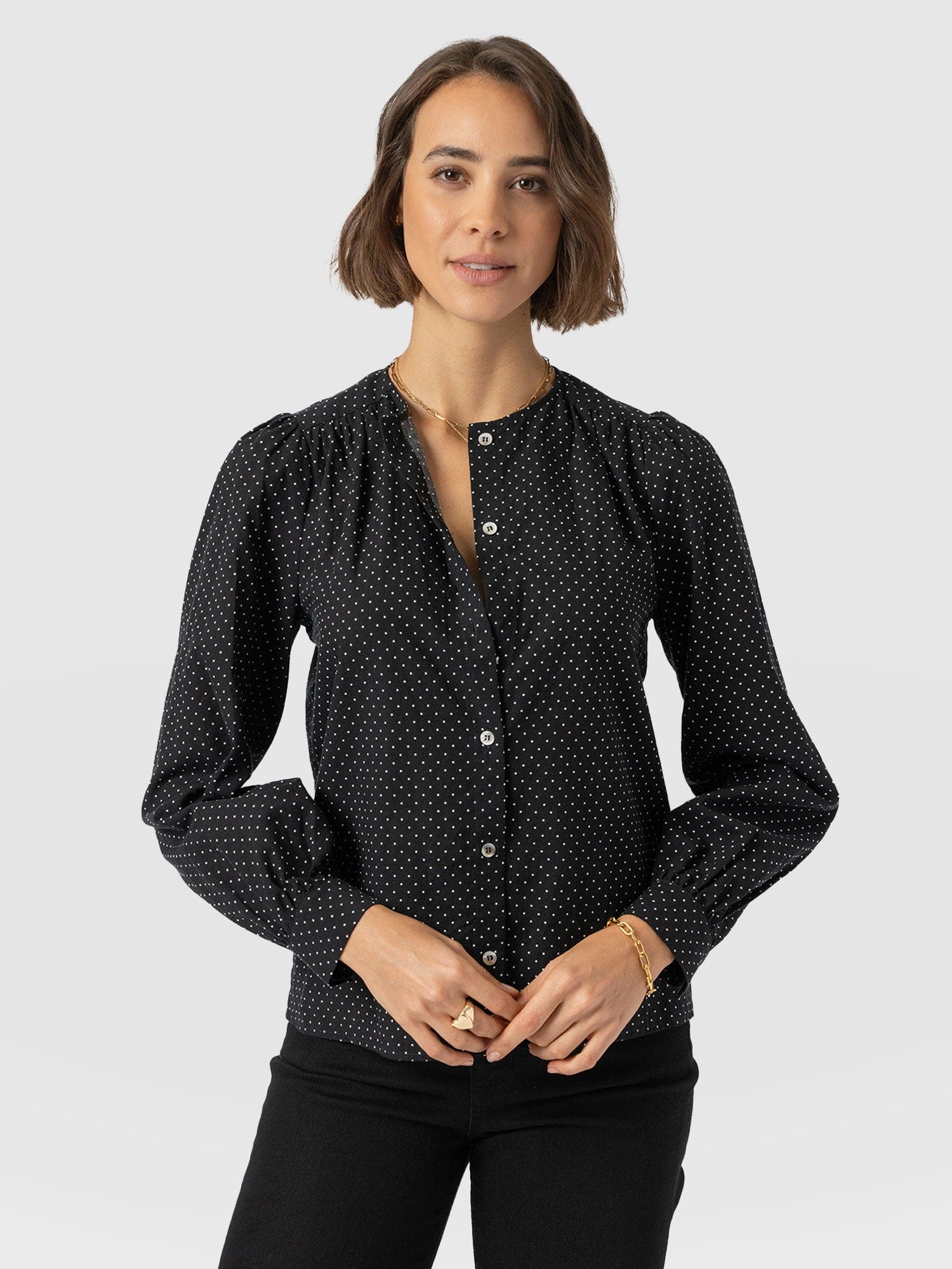 Amelie Blouse - Polka Dot - Women's Blouses | Saint + Sofia® USA
