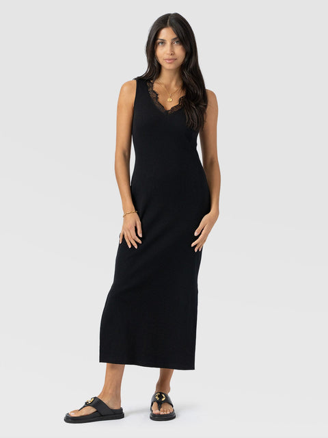 Andie Sleeveless V Neck Dress - Black Lace - Women's Dresses | Saint + Sofia® USA