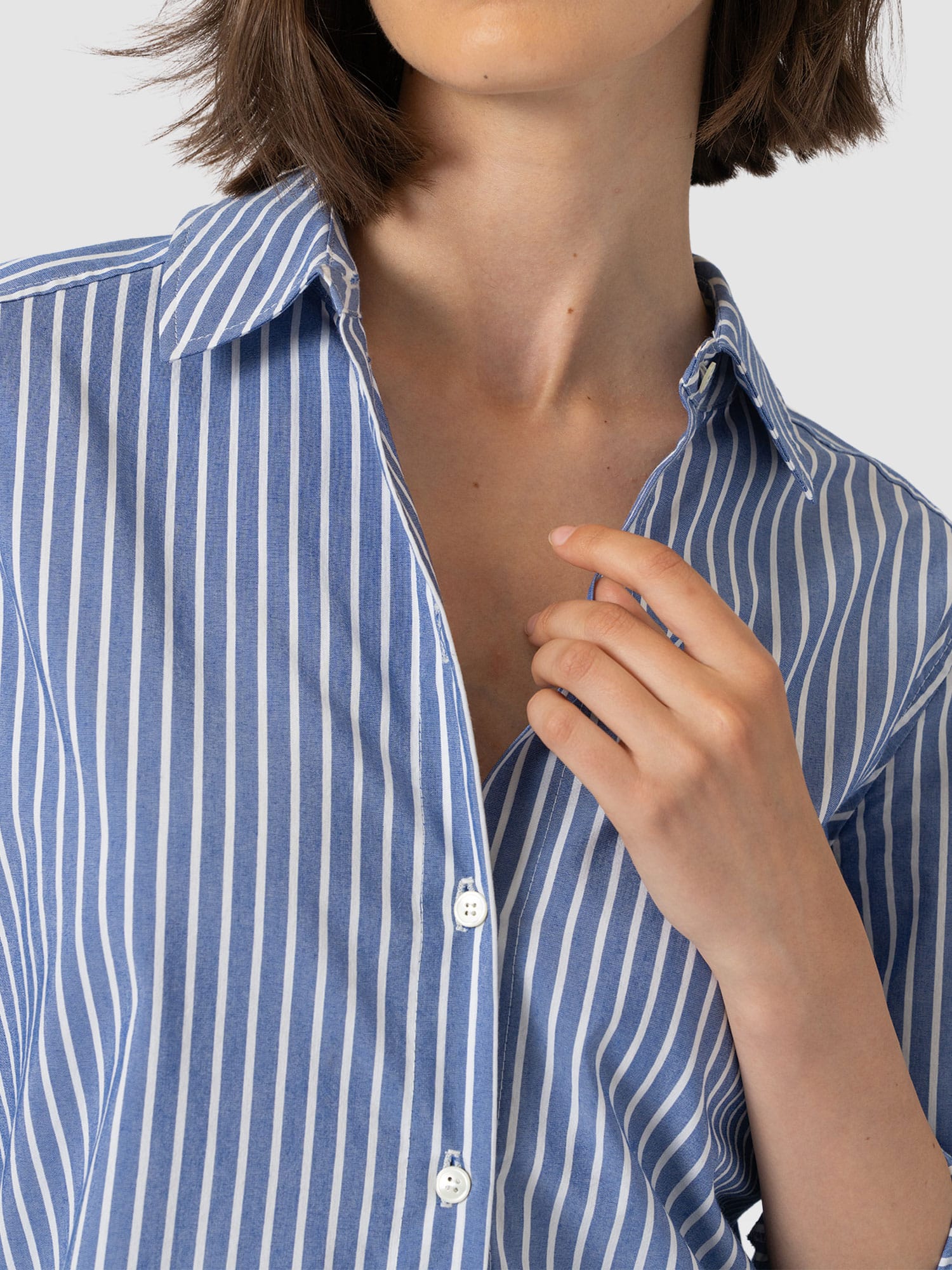 Anneliese Shirt - Blue Stripe - Women's Blouses | Saint and Sofia® USA