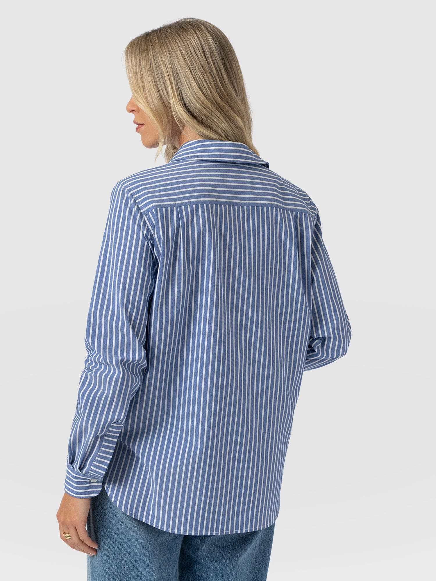 Anneliese Shirt - Blue Stripe - Women's Blouses | Saint + Sofia® USA