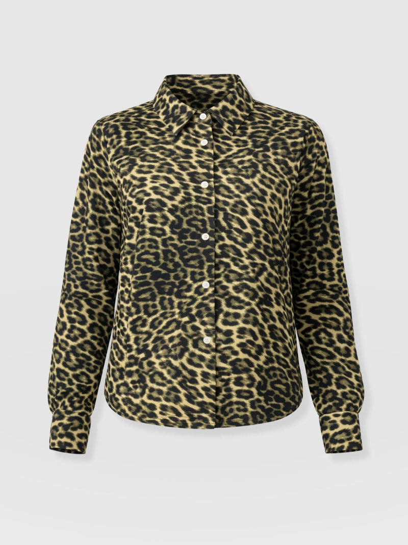 Anneliese Shirt - Green Leopard - Women's Blouses | Saint + Sofia® USA