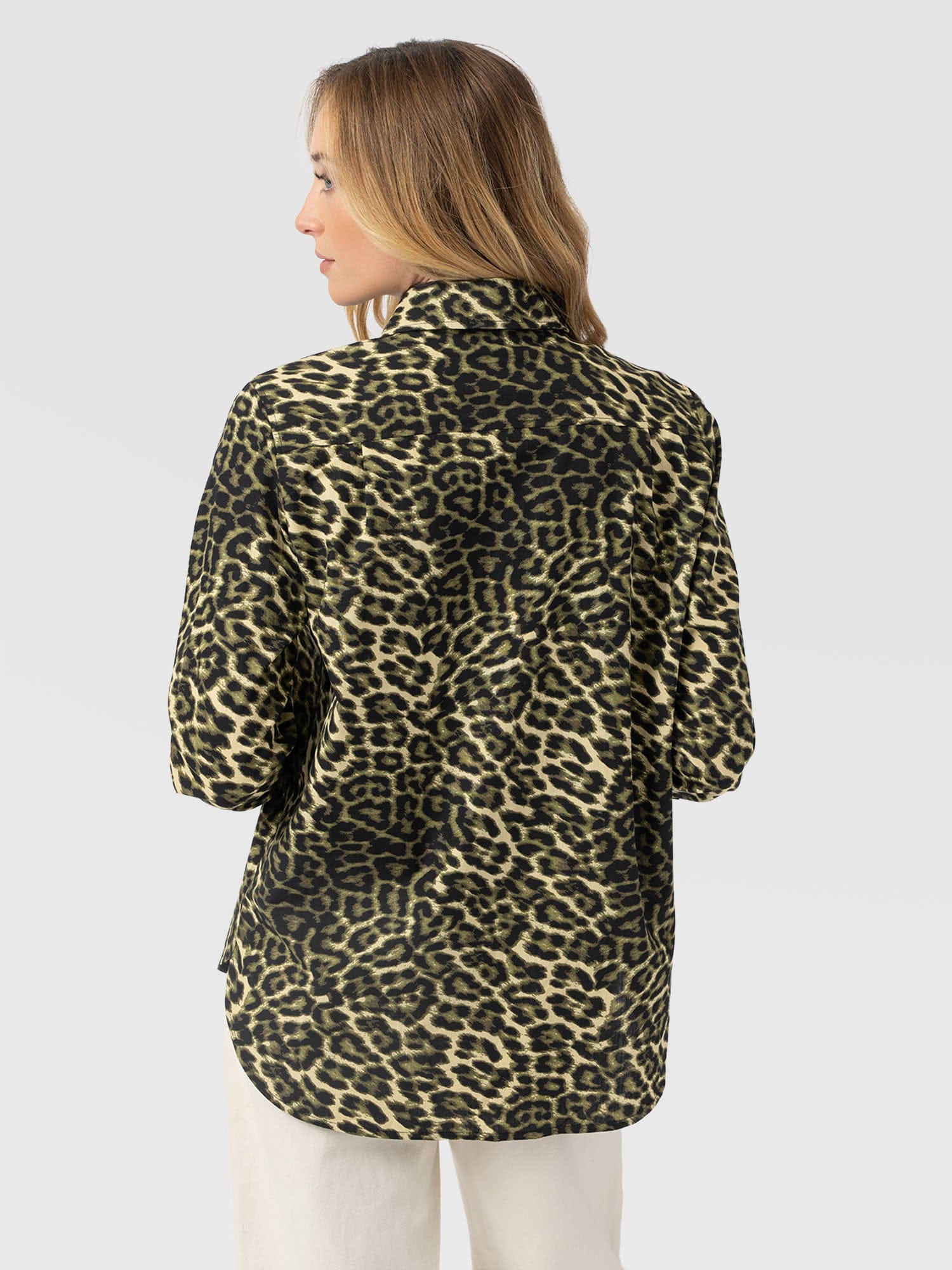 Anneliese Shirt - Green Leopard - Women's Blouses | Saint + Sofia® USA