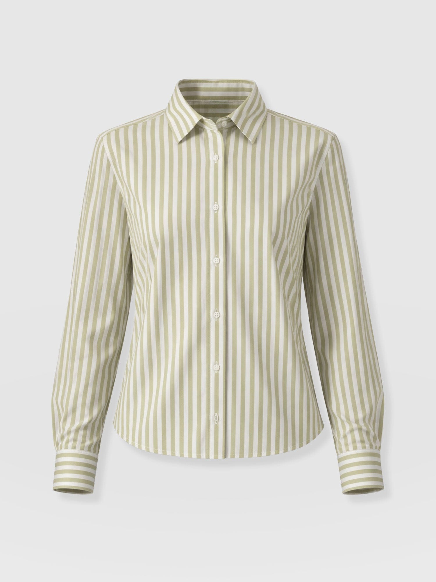 Anneliese Shirt - Green Stripe - Women's Blouses | Saint + Sofia® USA