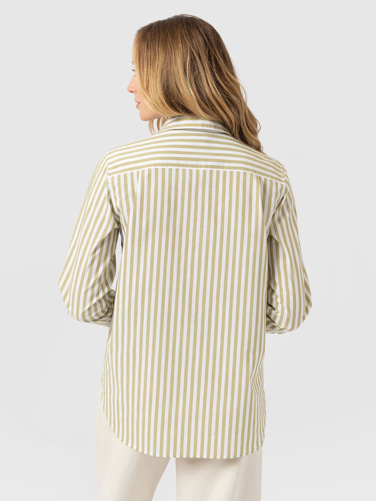 Anneliese Shirt - Green Stripe - Women's Blouses | Saint + Sofia® USA