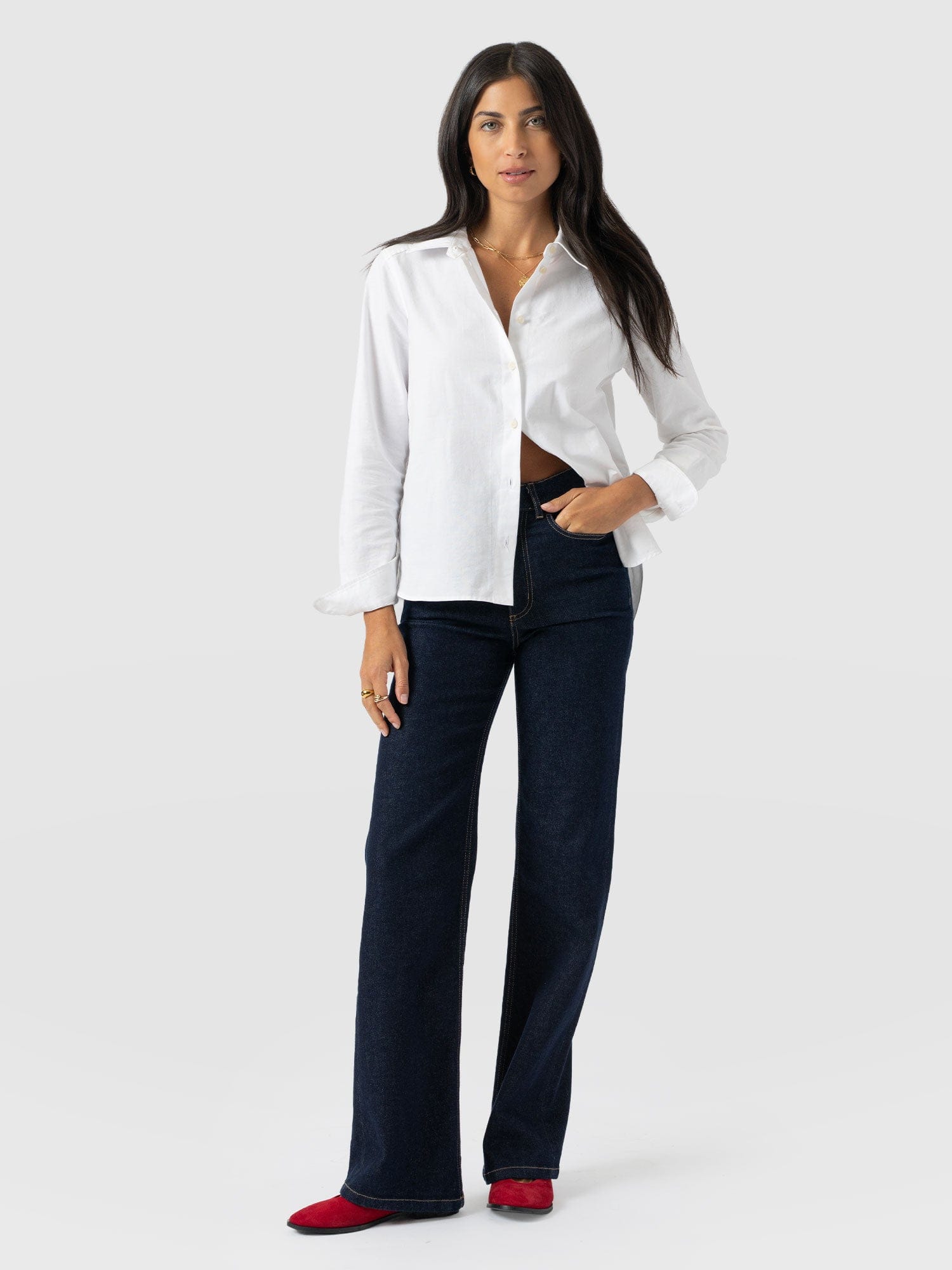Anneliese Shirt - White - Women's Blouses | Saint + Sofia® USA
