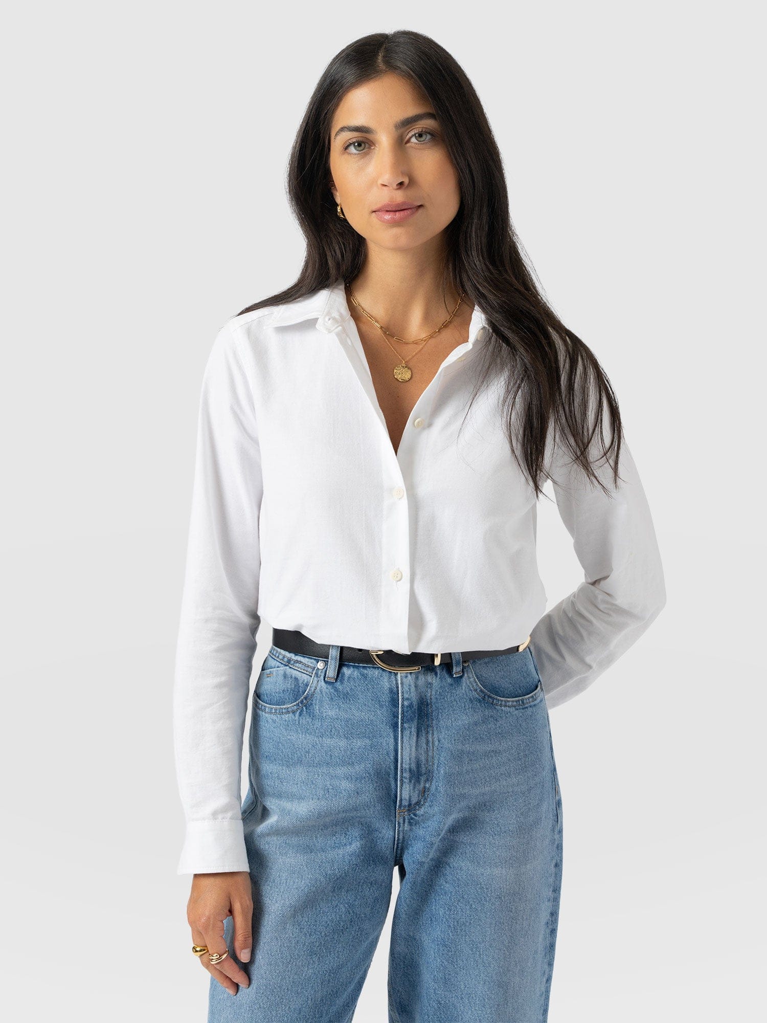 Anneliese Shirt - White - Women's Blouses | Saint + Sofia® USA