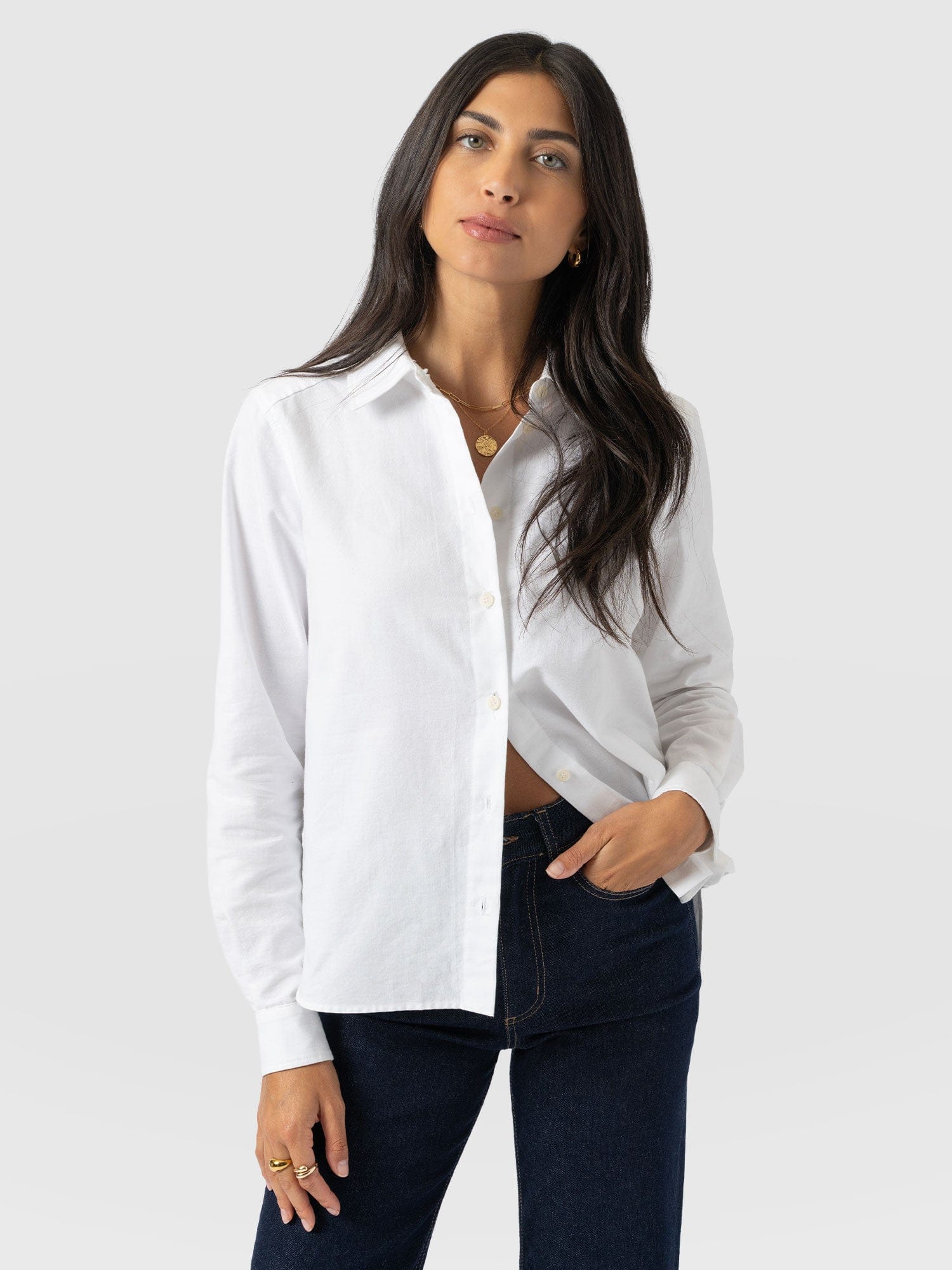 Anneliese Shirt - White - Women's Blouses | Saint + Sofia® USA