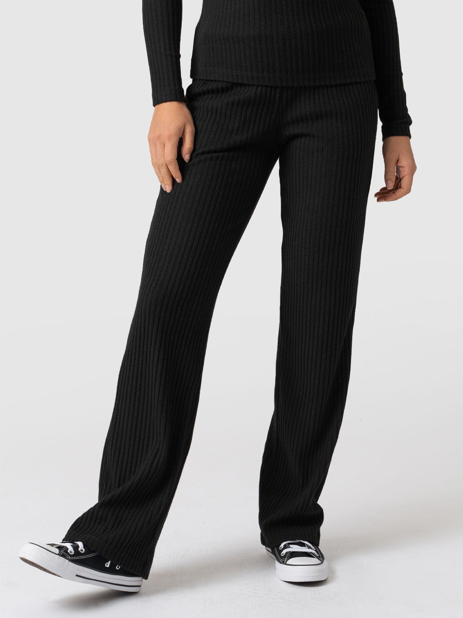 Apartment Pant Black Rib - Women's Pants | Saint + Sofia® USA