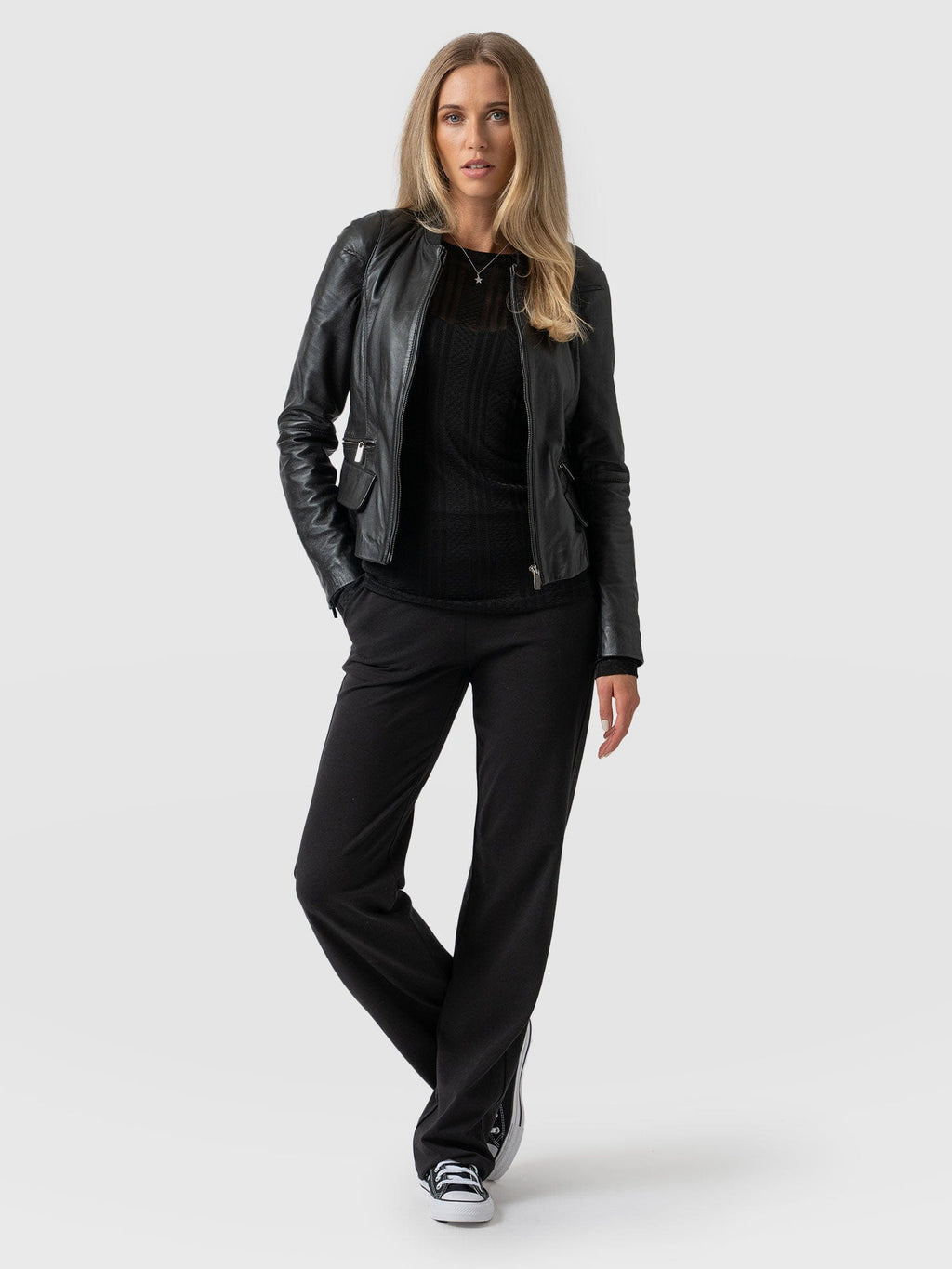 inc international concepts womens faux leather front knit leggings size 8  black
