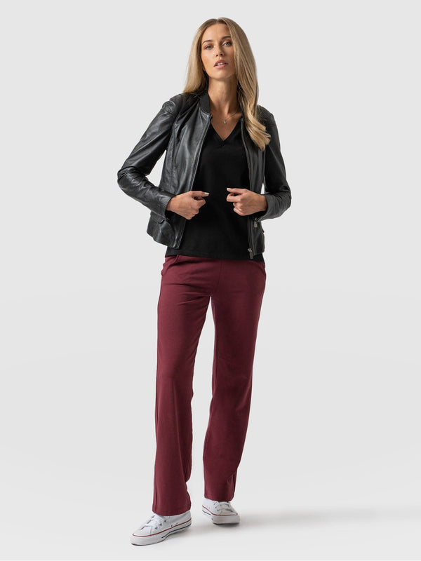 burgundy pants for women