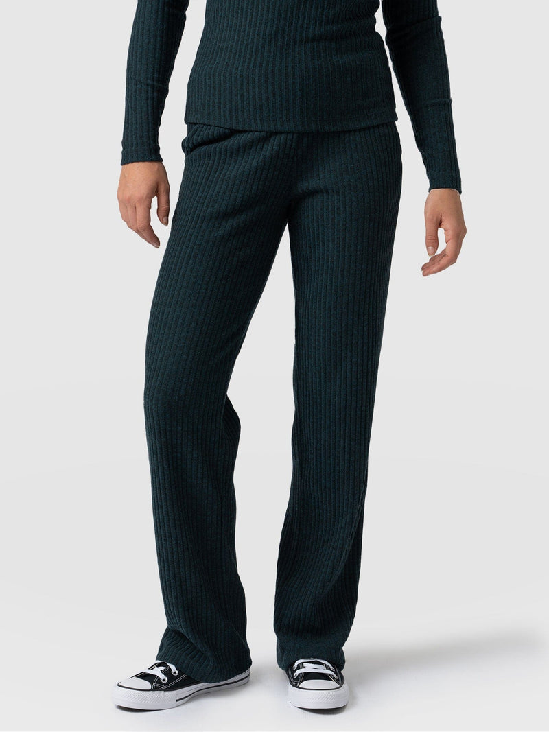 Apartment Pant Green Rib - Women's Trousers | Saint + Sofia® USA