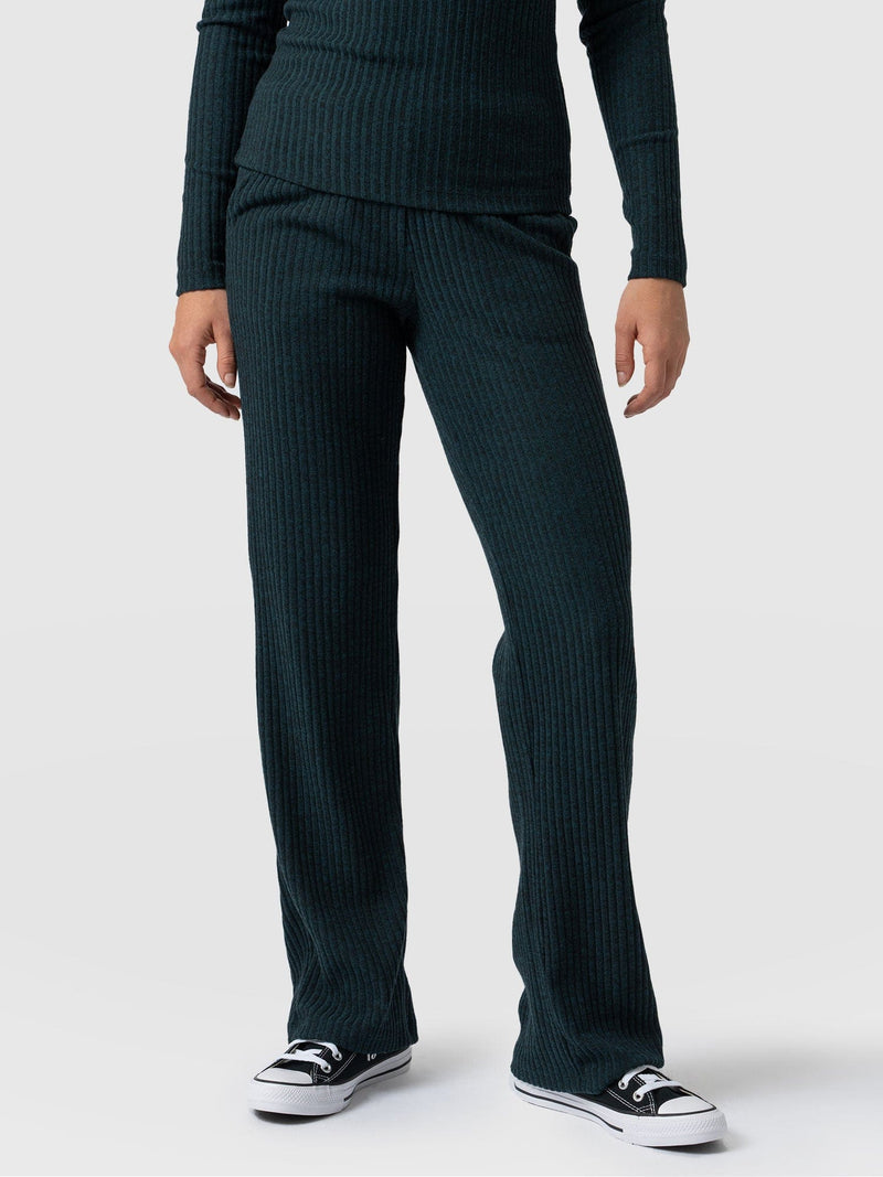 Apartment Pant Green Rib - Women's Trousers | Saint + Sofia® USA