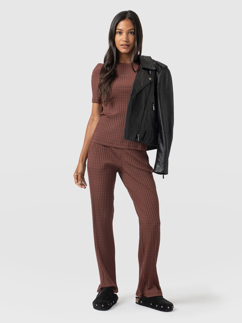 Apartment Pant Maroon Rib - Women's Pants | Saint + Sofia® US