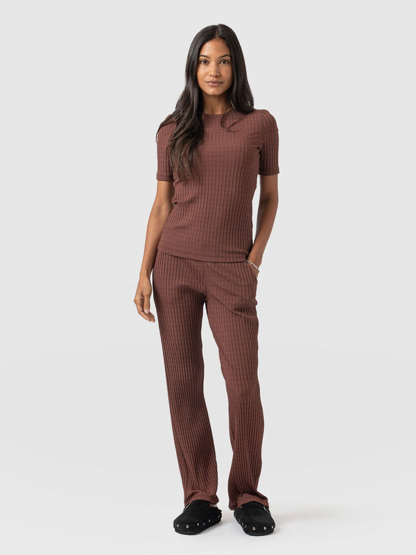 Apartment Pant Maroon Rib - Women's Pants | Saint + Sofia® US