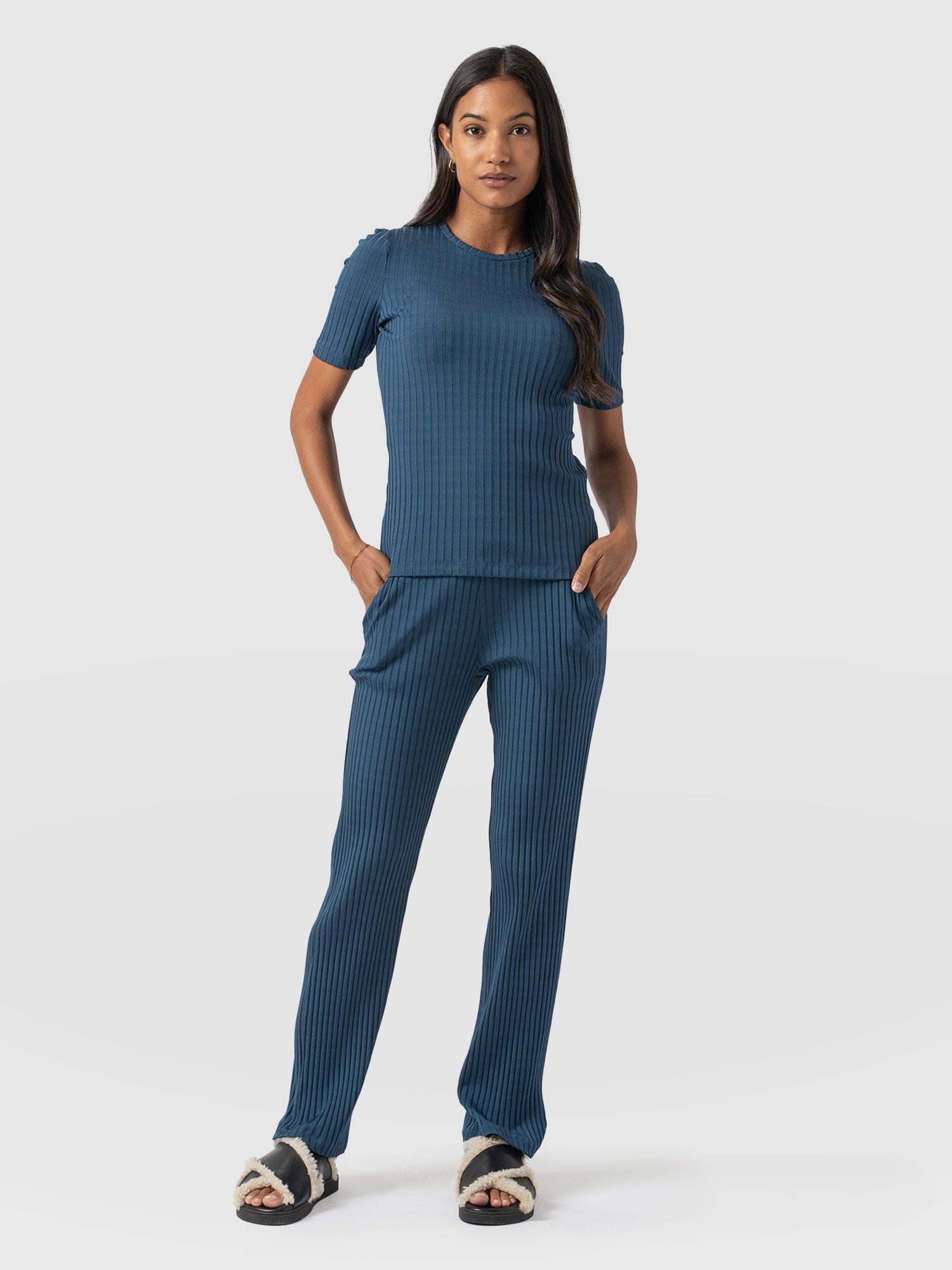 Apartment Pant Teal Rib - Women's Pants | Saint + Sofia® US