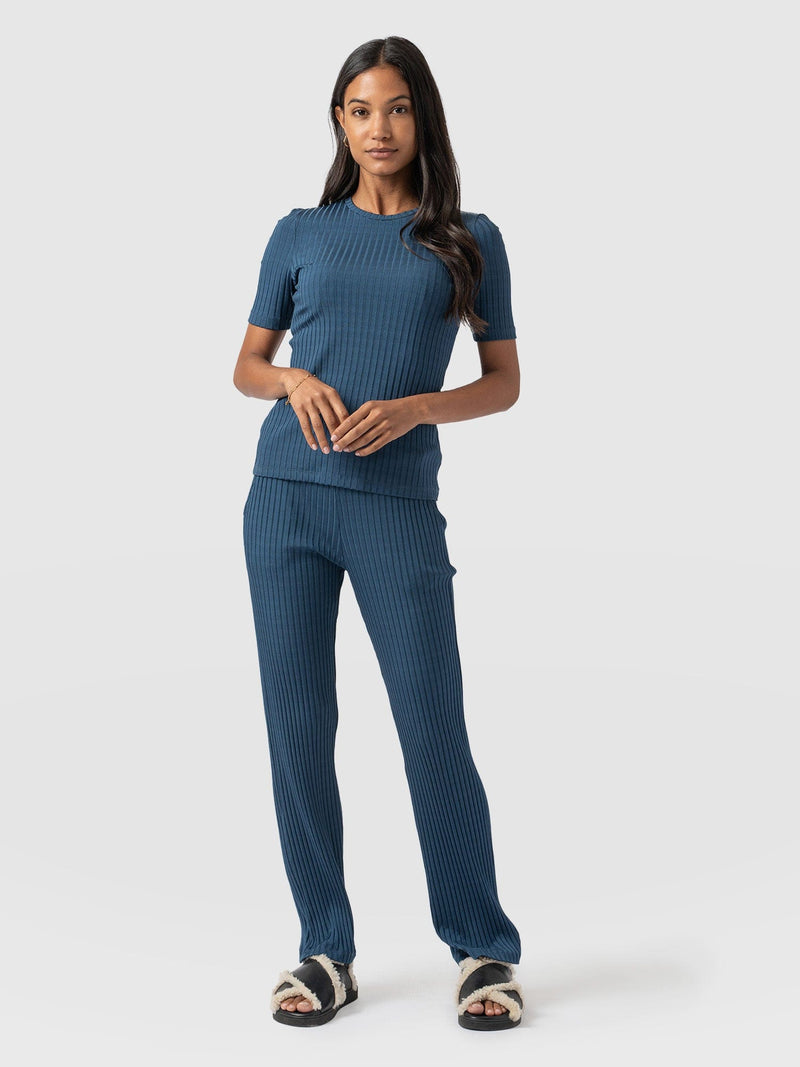 Apartment Pant Teal Rib - Women's Pants | Saint + Sofia® US