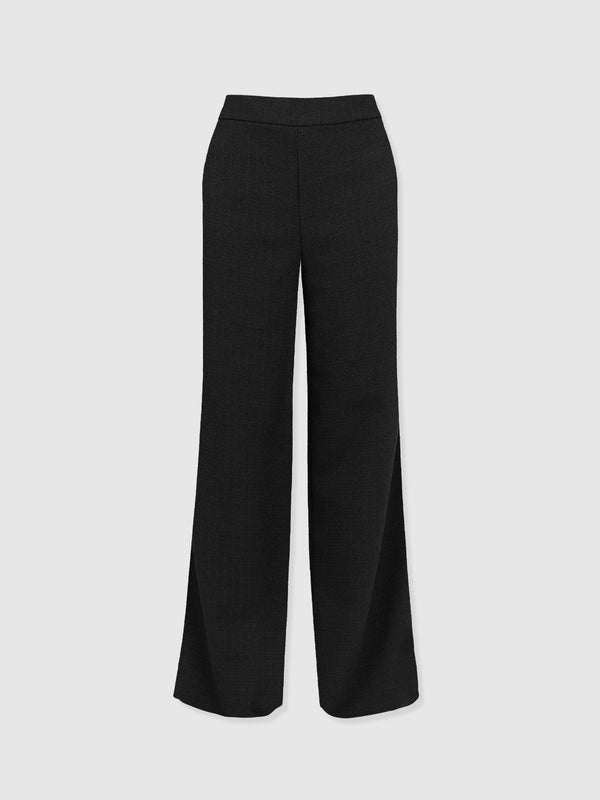 Arden Wide Leg Pant - Black Boucle - Women's Trousers | Saint + Sofia® USA