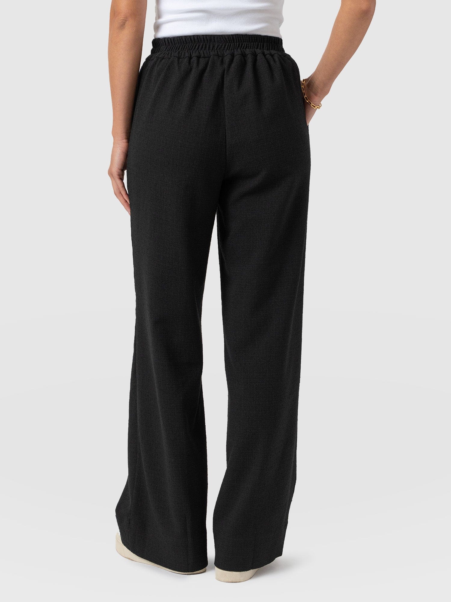 Arden Wide Leg Pant - Black Boucle - Women's Trousers | Saint + Sofia® USA