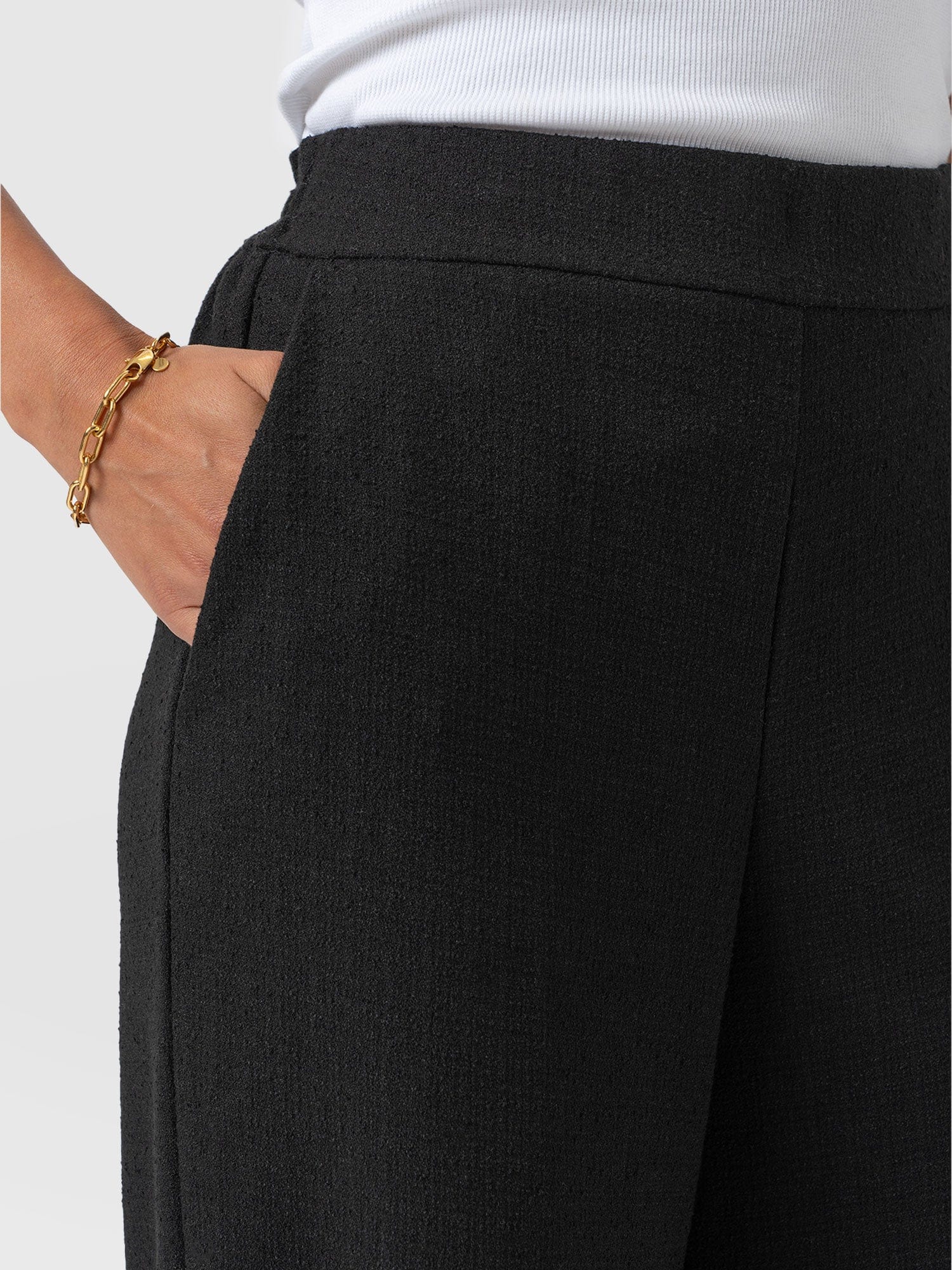 Arden Wide Leg Pant - Black Boucle - Women's Trousers | Saint + Sofia® USA
