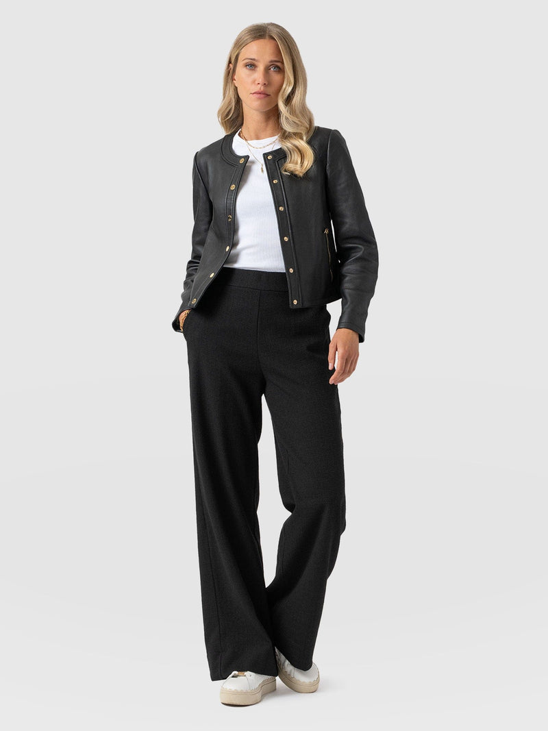 Arden Wide Leg Pant - Black Boucle - Women's Trousers | Saint + Sofia® USA