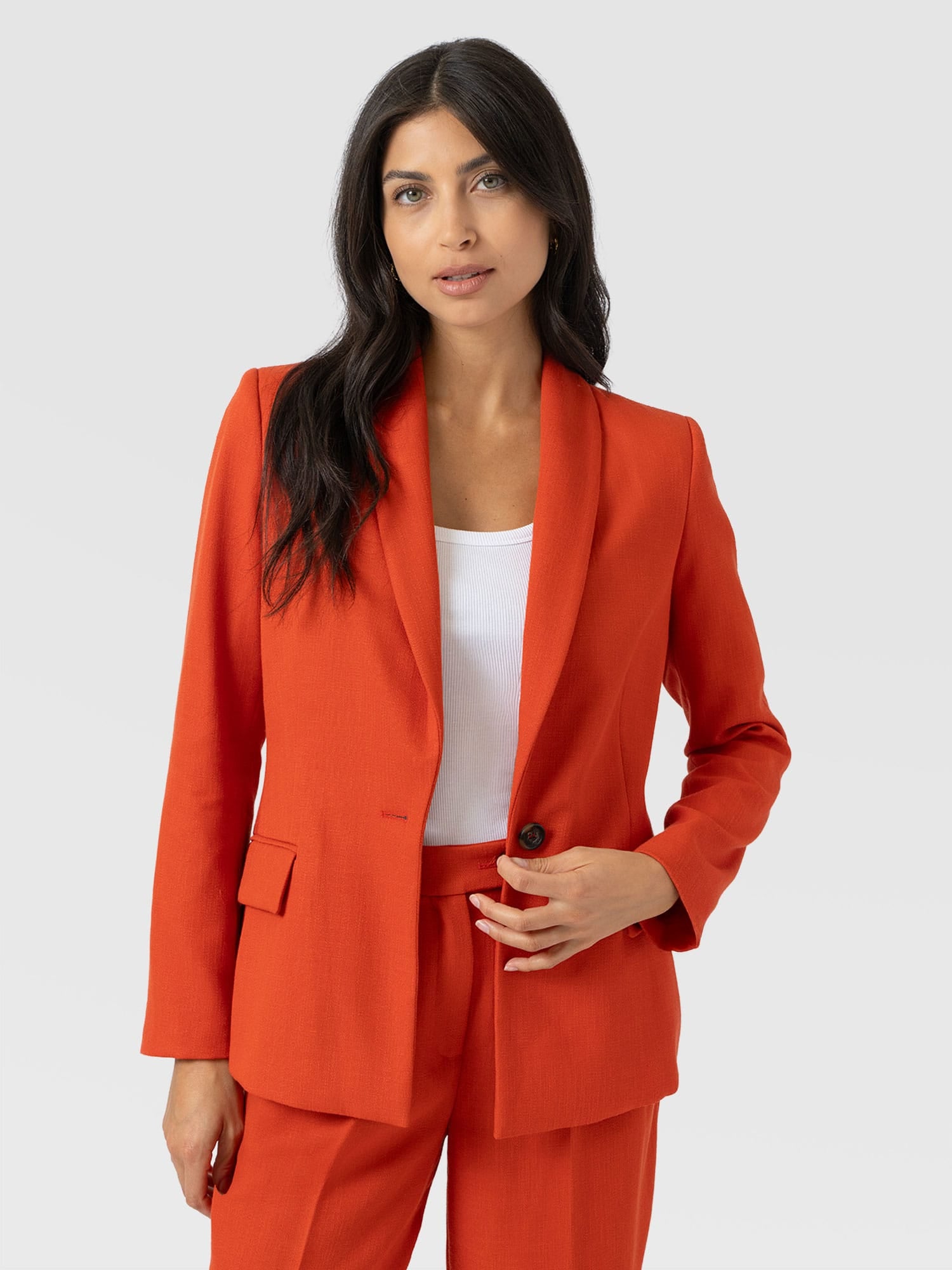 Argent Blazer - Burnt Orange - Women's Jackets | Saint + Sofia® USA