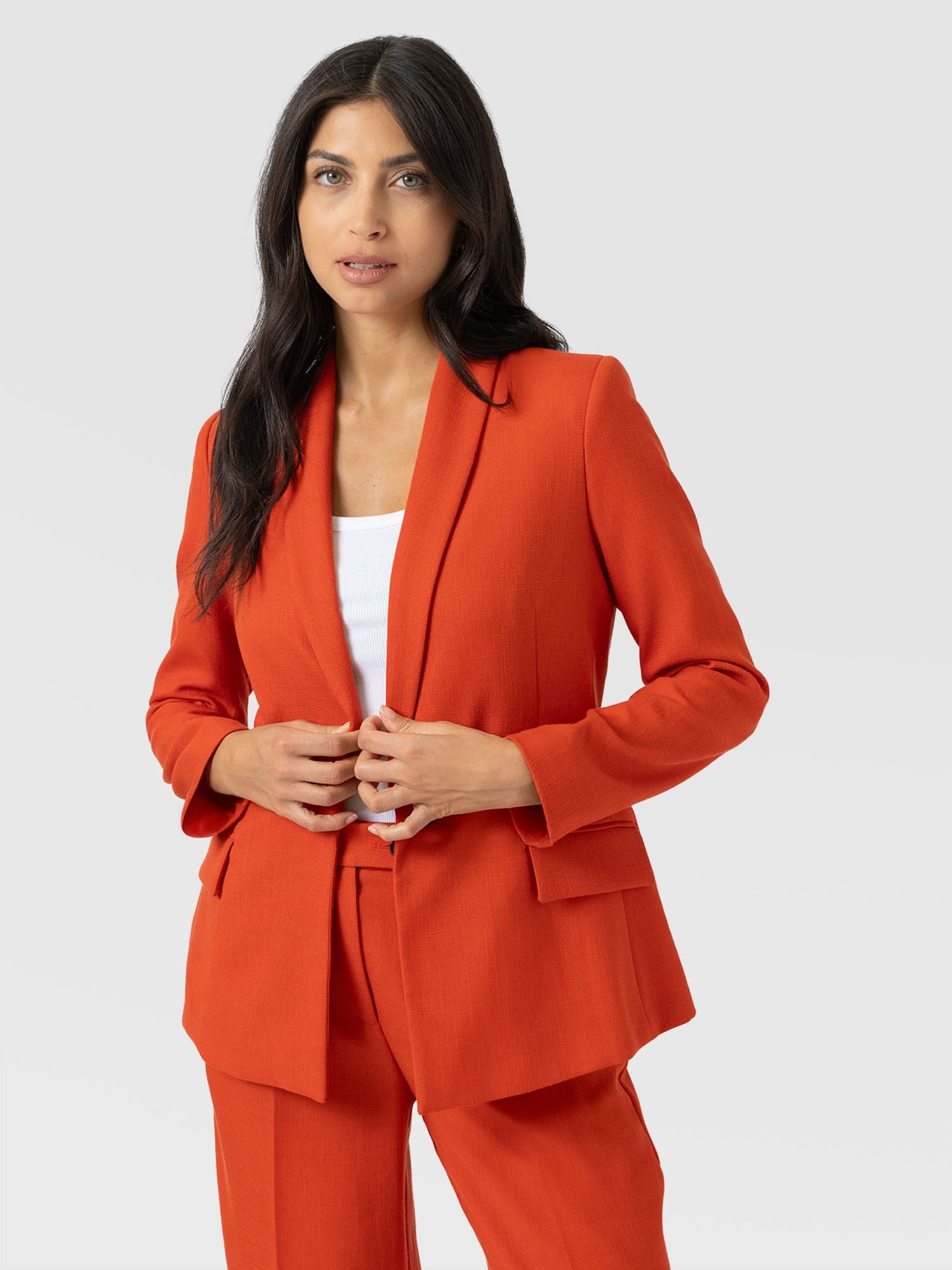 Argent Blazer - Burnt Orange - Women's Jackets | Saint + Sofia® USA