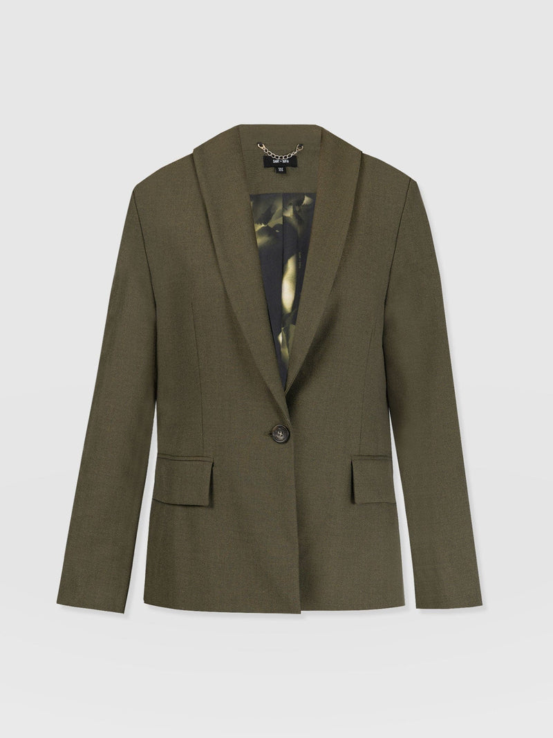 Argent Blazer Khaki - Women's Blazers | Saint + Sofia® UK