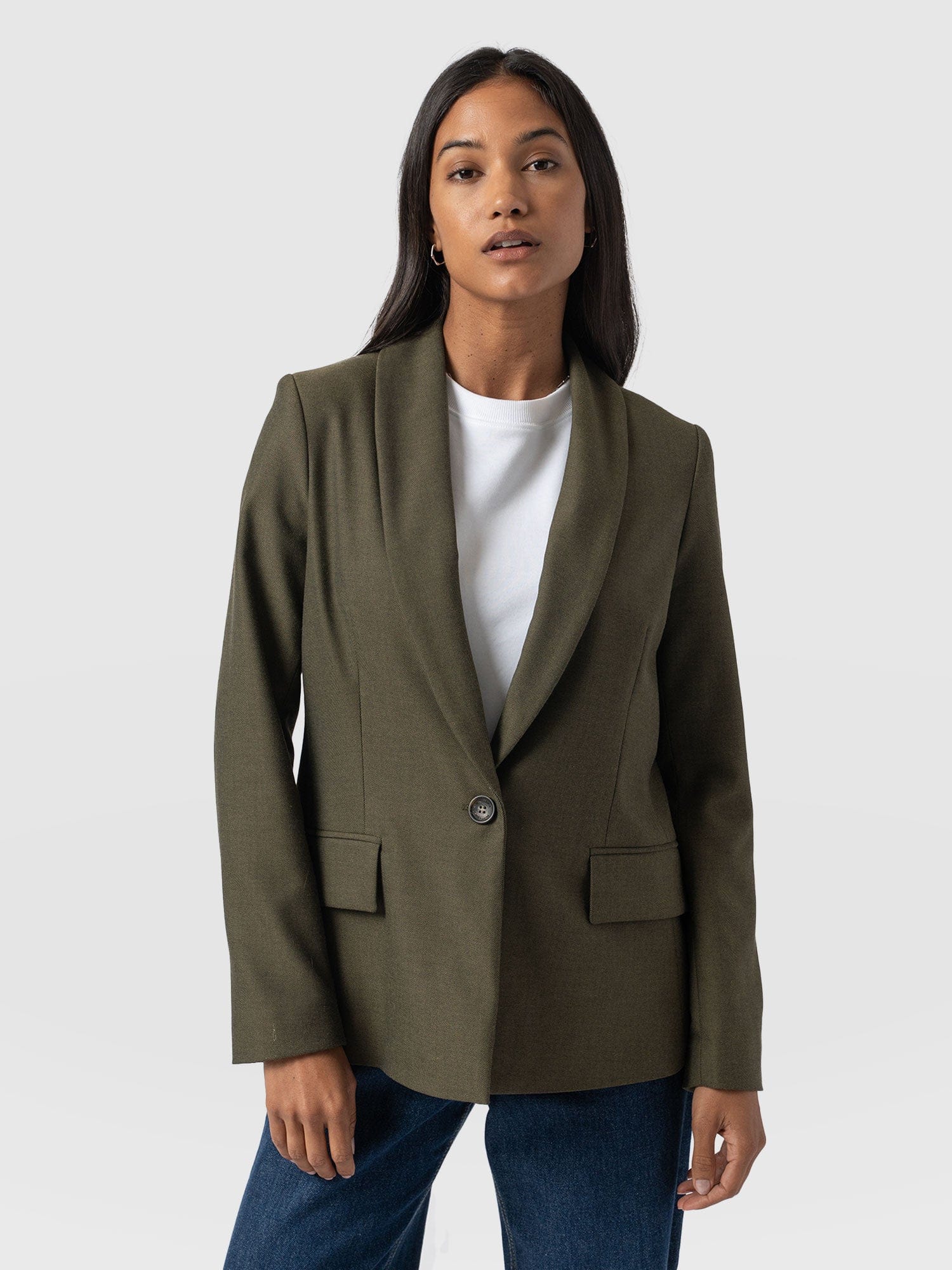 Argent Blazer Khaki - Women's Blazers | Saint + Sofia® US