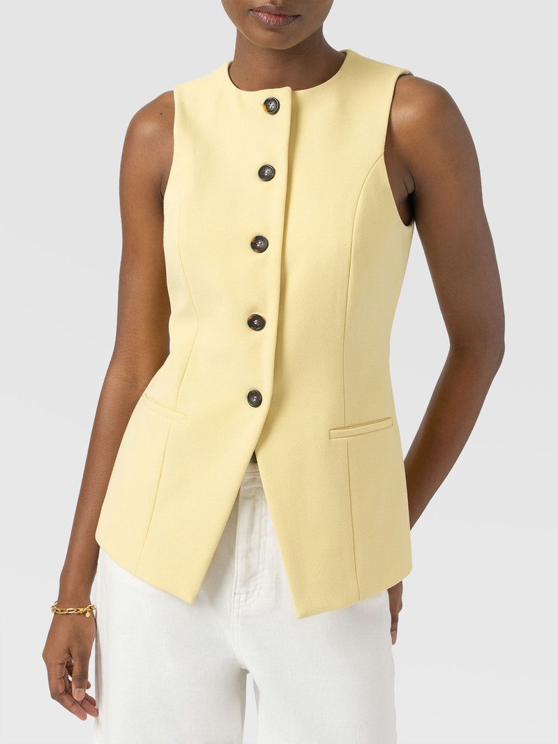 Argent Waistcoat - Butter Yellow - Women's Jackets | Saint + Sofia® USA