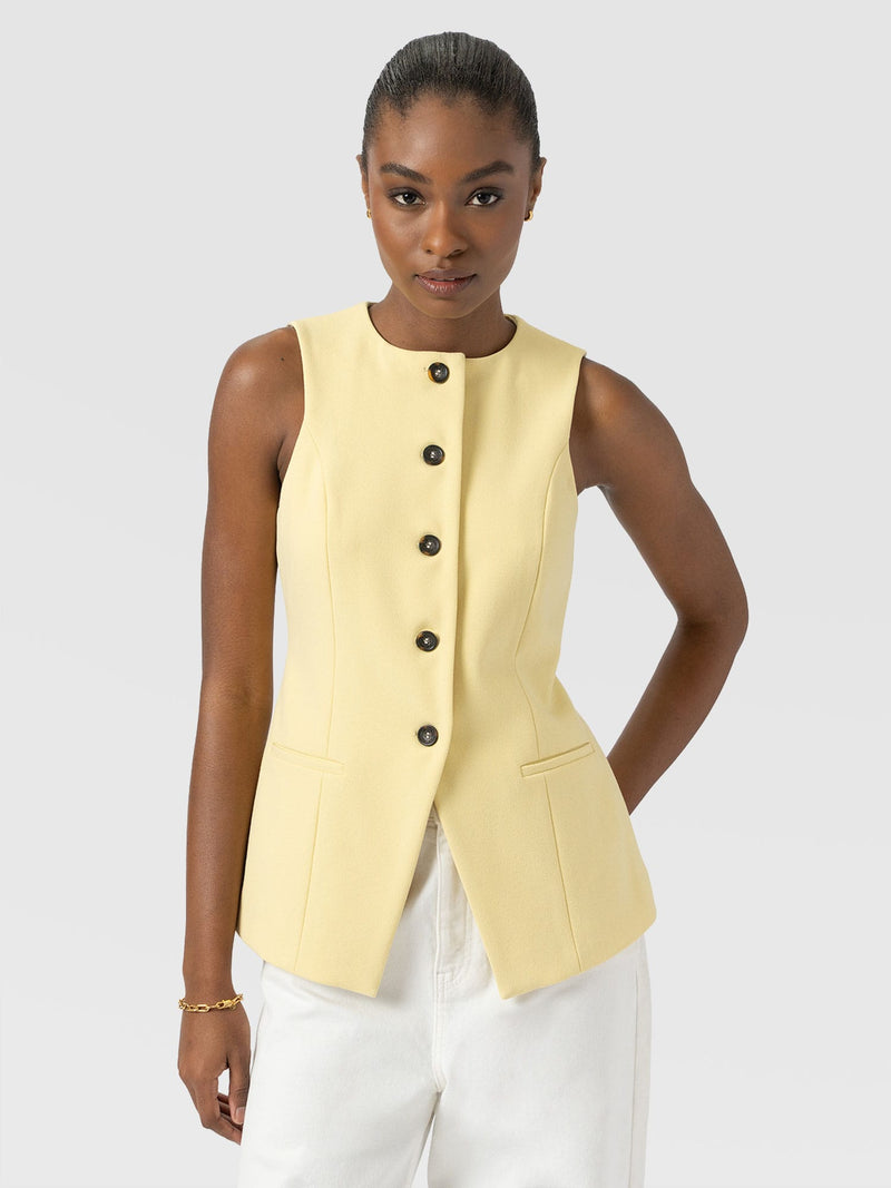 Argent Waistcoat - Butter Yellow - Women's Jackets | Saint + Sofia® USA