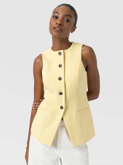 Argent Waistcoat - Butter Yellow - Women's Jackets | Saint + Sofia® USA