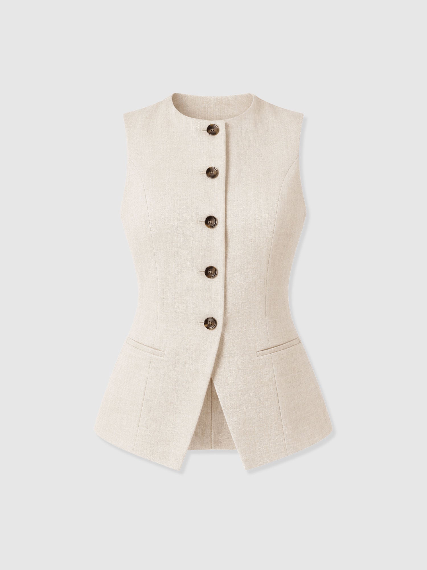 Argent Waistcoat - Cream - Women's Jackets | Saint + Sofia® USA