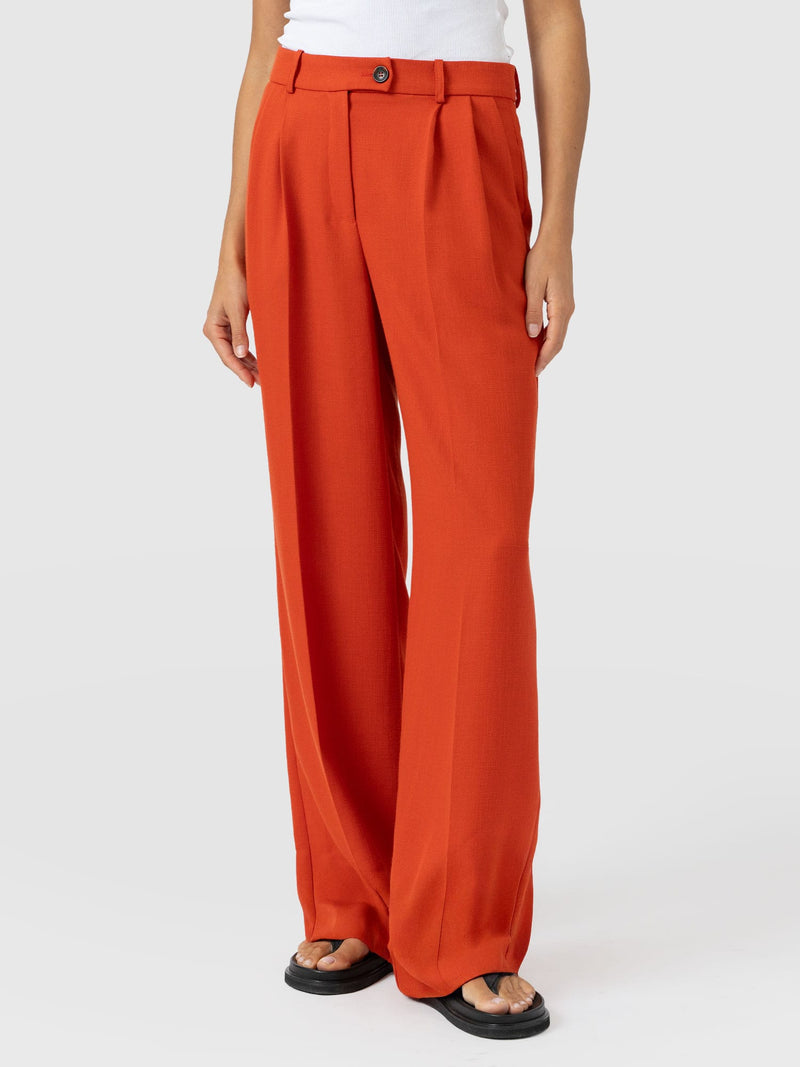Argent Wide Leg Pant - Burnt Orange - Women's Pants | Saint + Sofia® USA