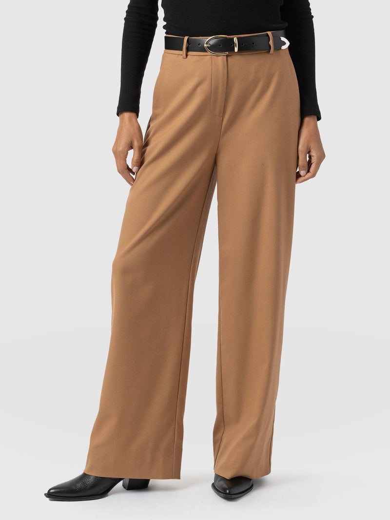 Argent Wide Leg Pant Camel - Women's Trousers | Saint + Sofia® UK