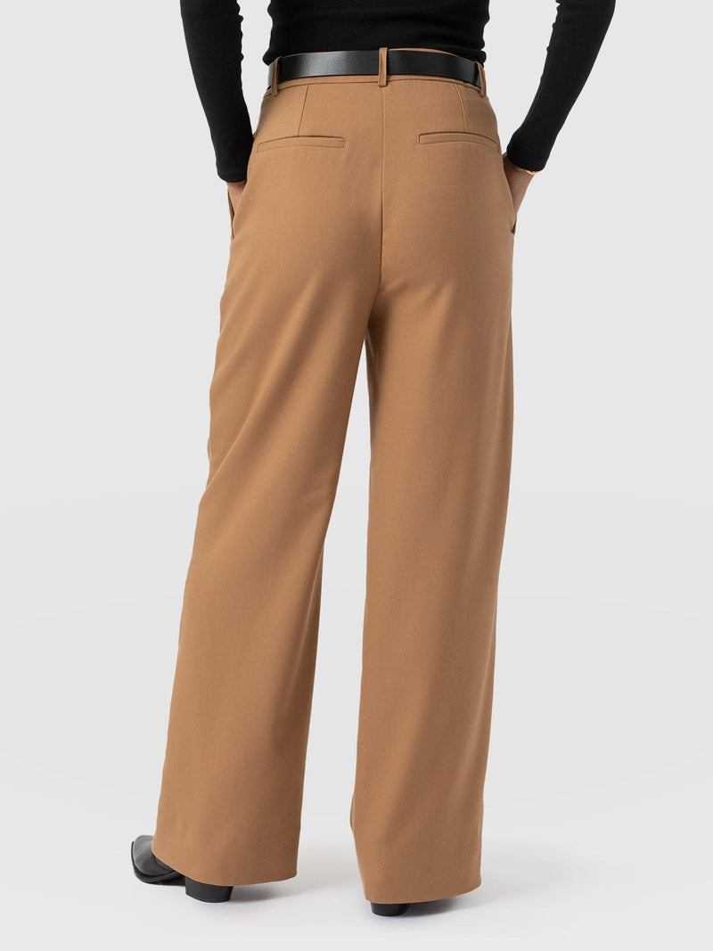 Argent Wide Leg Pant Camel - Women's Trousers | Saint + Sofia® UK