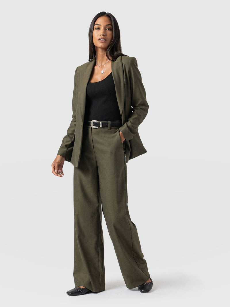 Argent Wide Leg Pant Khaki - Women's Trousers | Saint + Sofia® UK