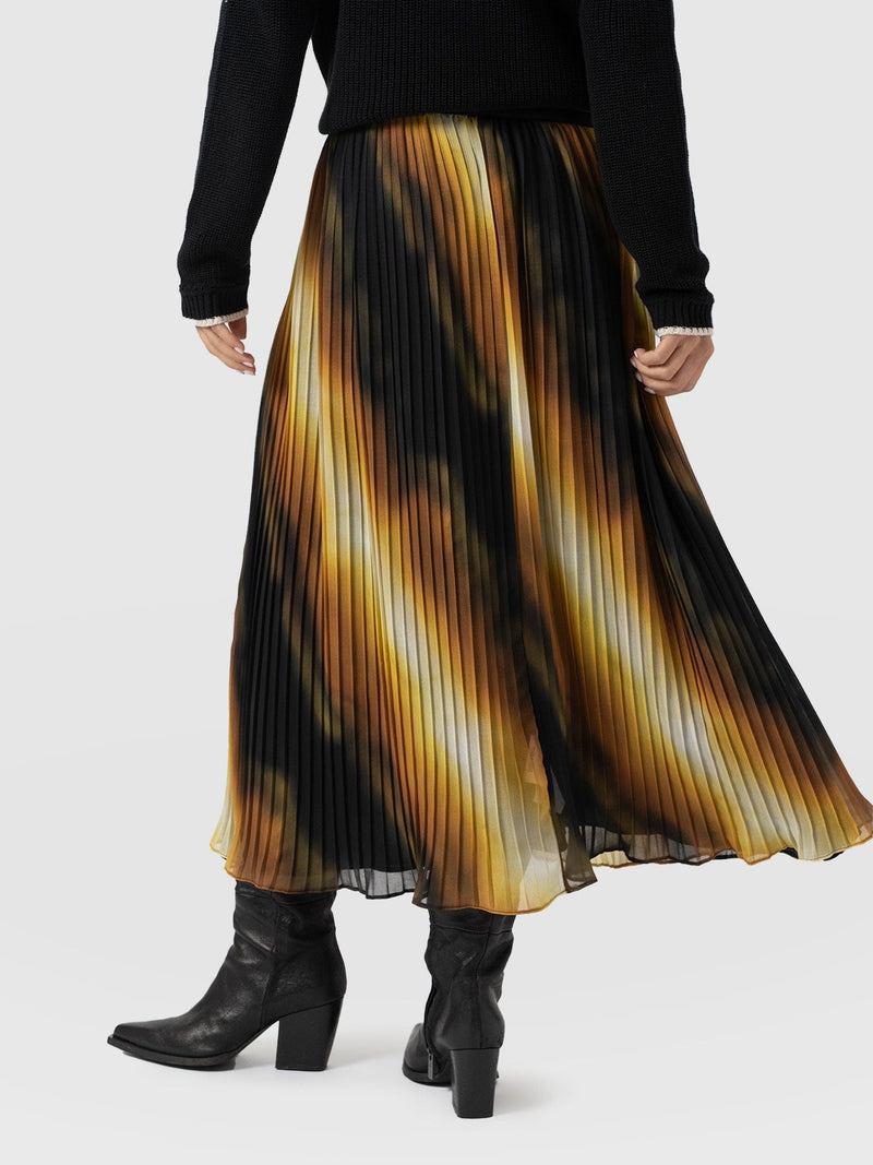 Aria Pleated Skirt  - Yellow Gradient - Women's Skirts | Saint + Sofia® USA
