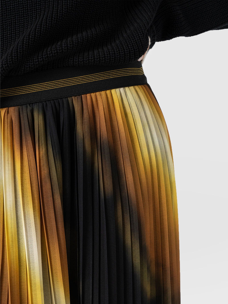 Aria Pleated Skirt  - Yellow Gradient - Women's Skirts | Saint + Sofia® USA