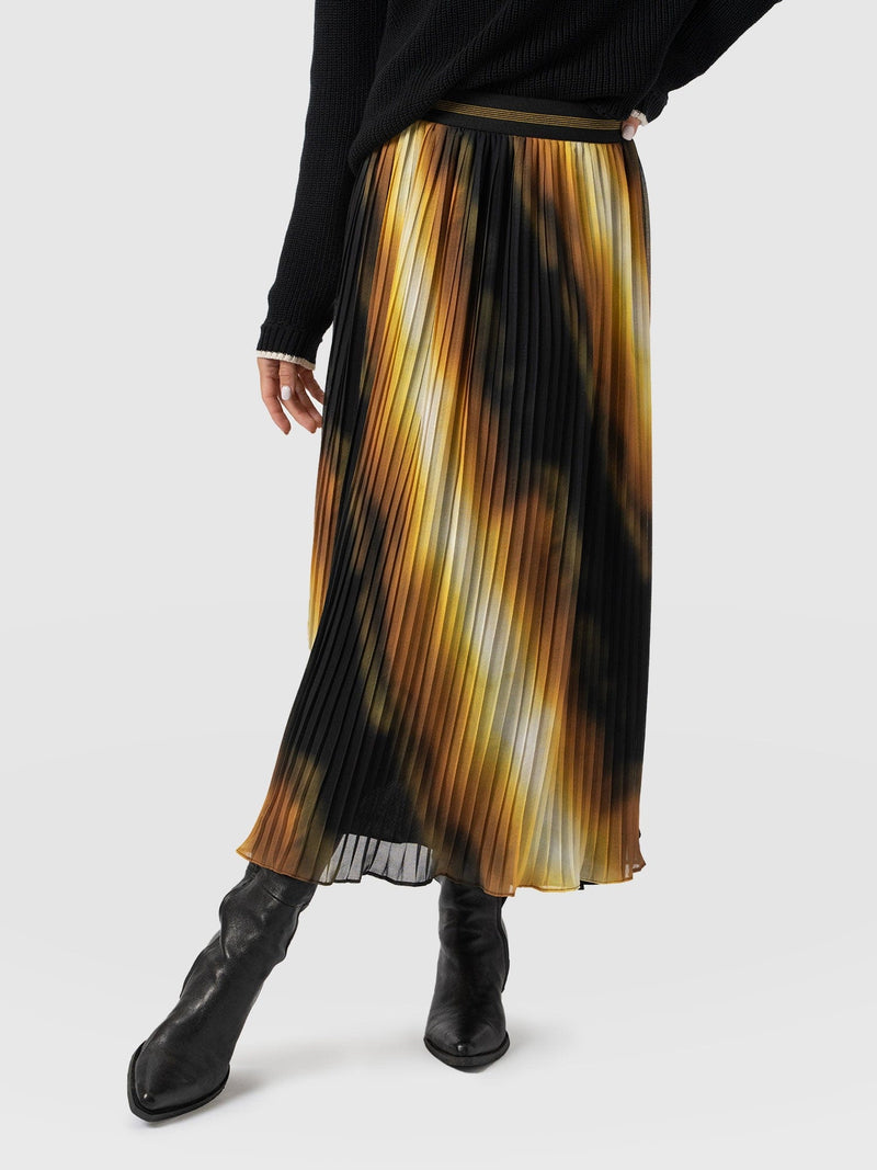 Aria Pleated Skirt  - Yellow Gradient - Women's Skirts | Saint + Sofia® USA
