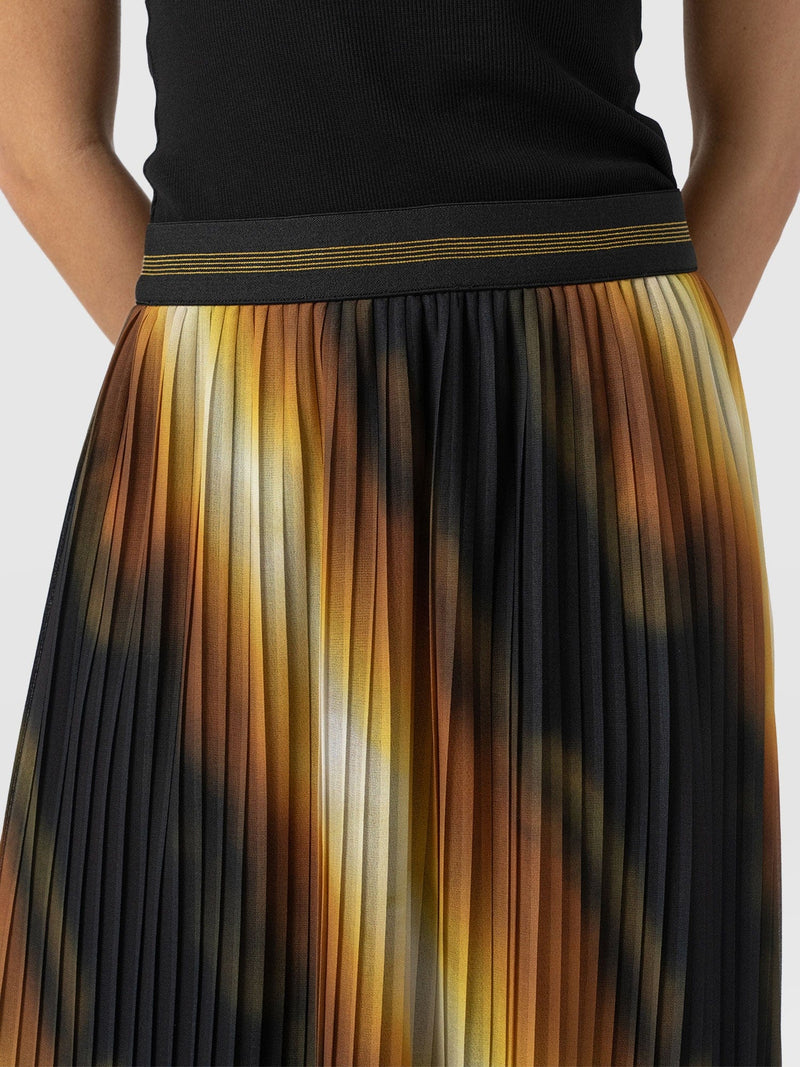 Aria Pleated Skirt  - Yellow Gradient - Women's Skirts | Saint + Sofia® USA