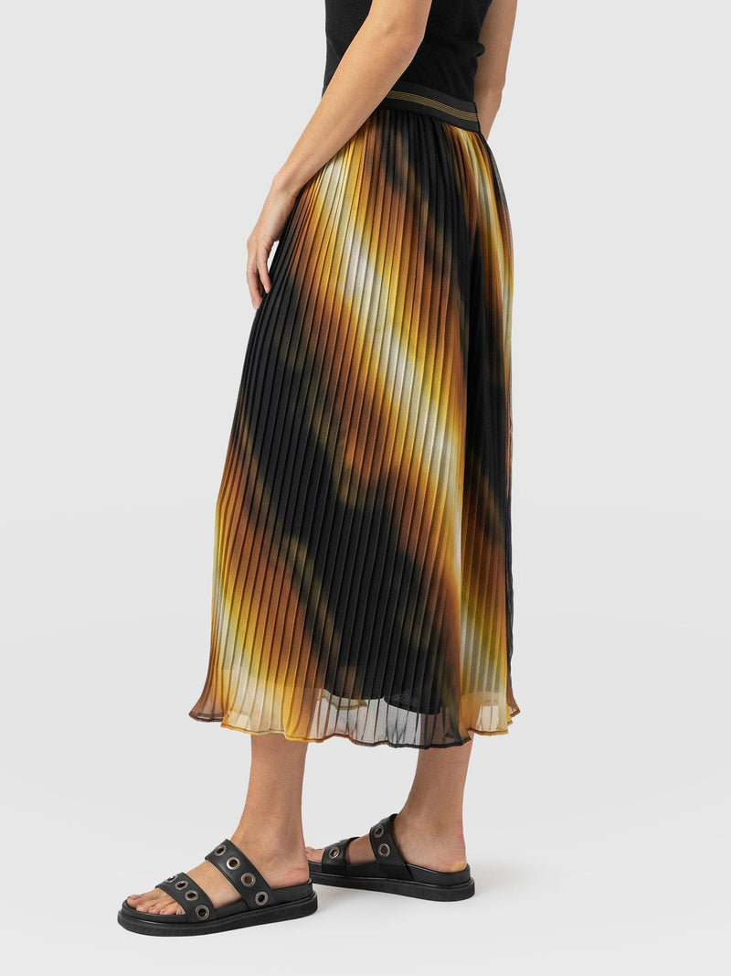 Aria Pleated Skirt  - Yellow Gradient - Women's Skirts | Saint + Sofia® USA