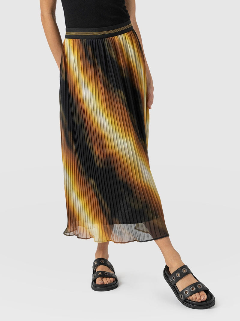 Aria Pleated Skirt  - Yellow Gradient - Women's Skirts | Saint + Sofia® USA