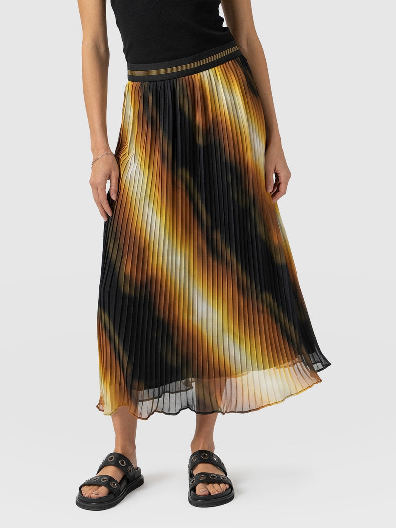 Aria Pleated Skirt  - Yellow Gradient - Women's Skirts | Saint + Sofia® USA