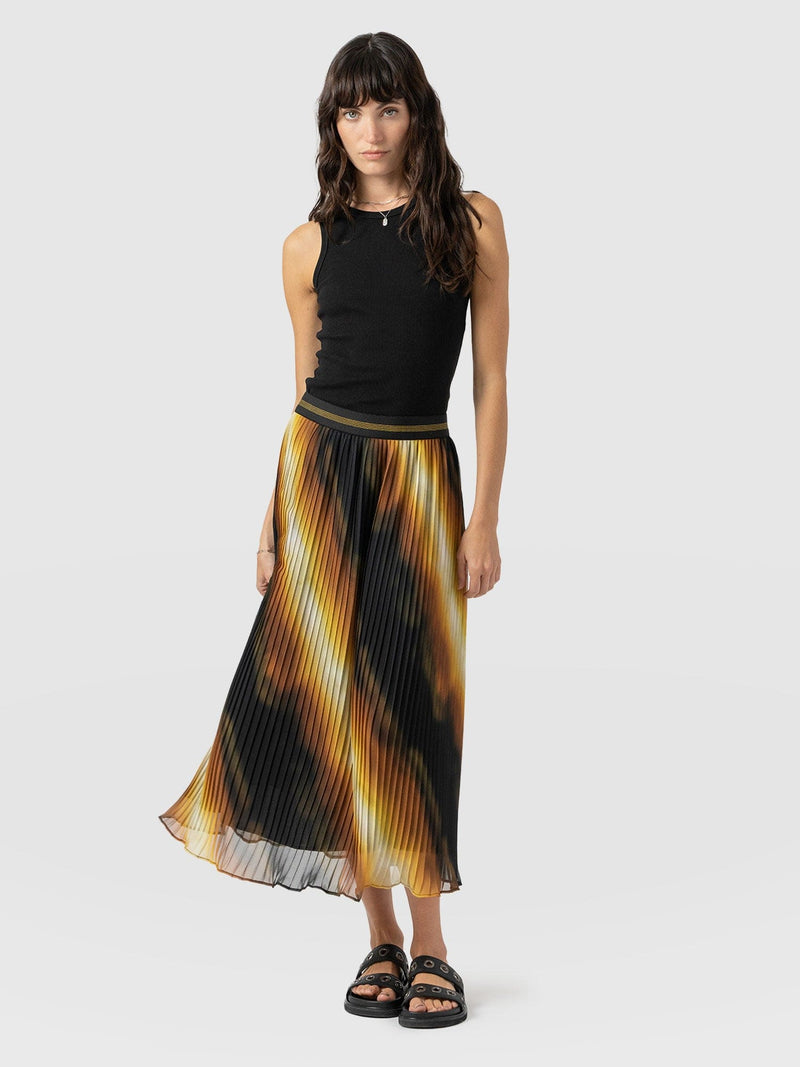 Aria Pleated Skirt  - Yellow Gradient - Women's Skirts | Saint + Sofia® USA