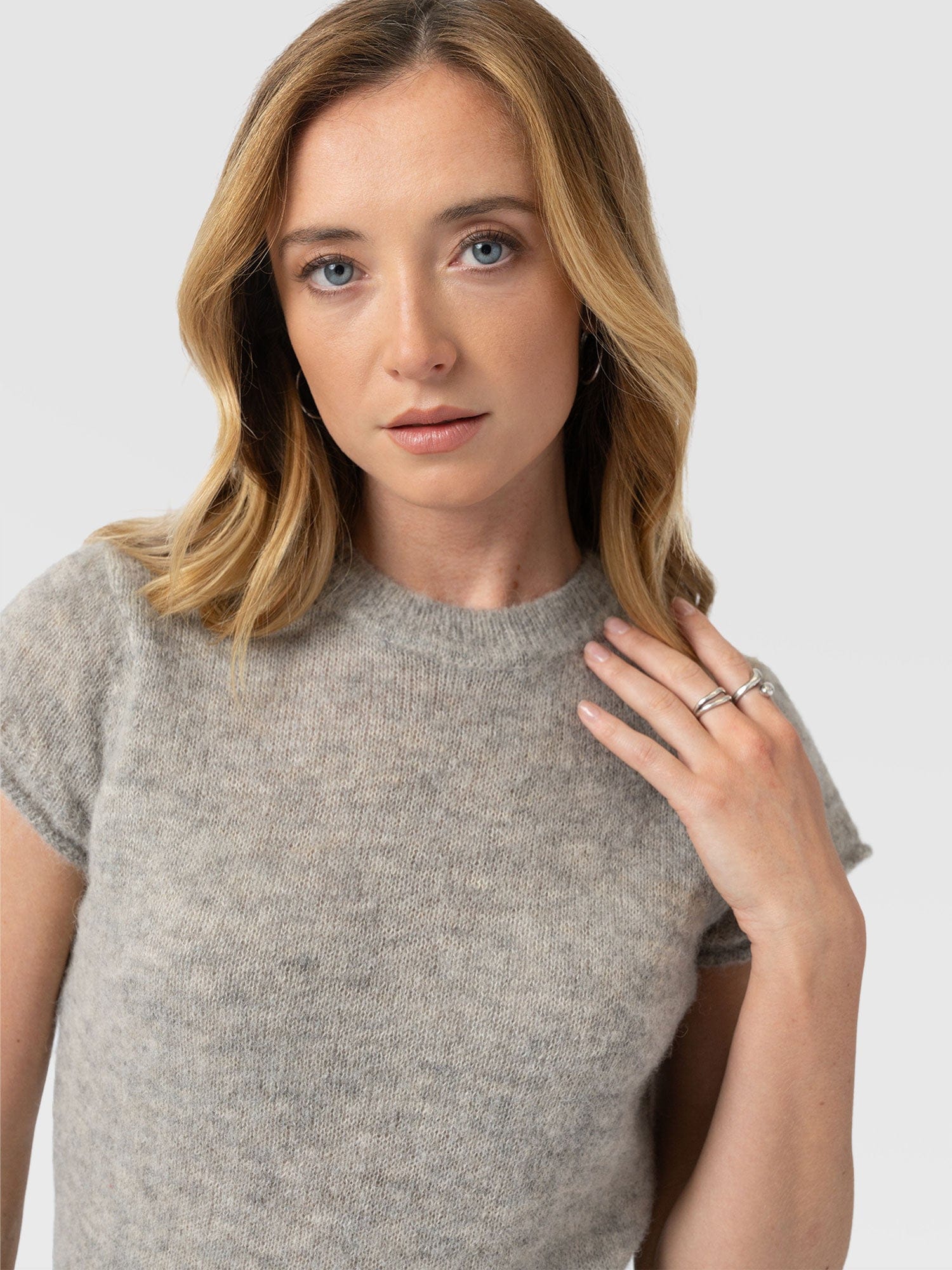 Ariella Baby Tee - Grey - Women's Sweaters | Saint + Sofia® USA