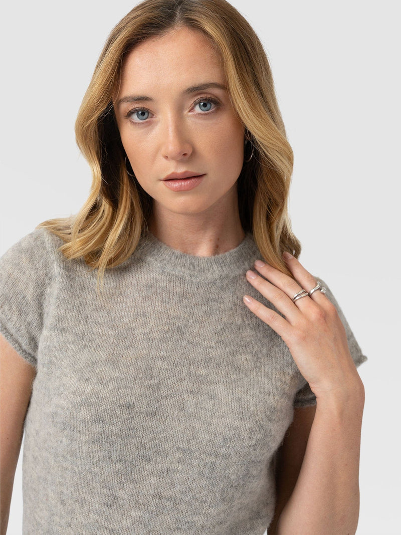 Ariella Baby Tee - Grey - Women's Sweaters | Saint + Sofia® USA