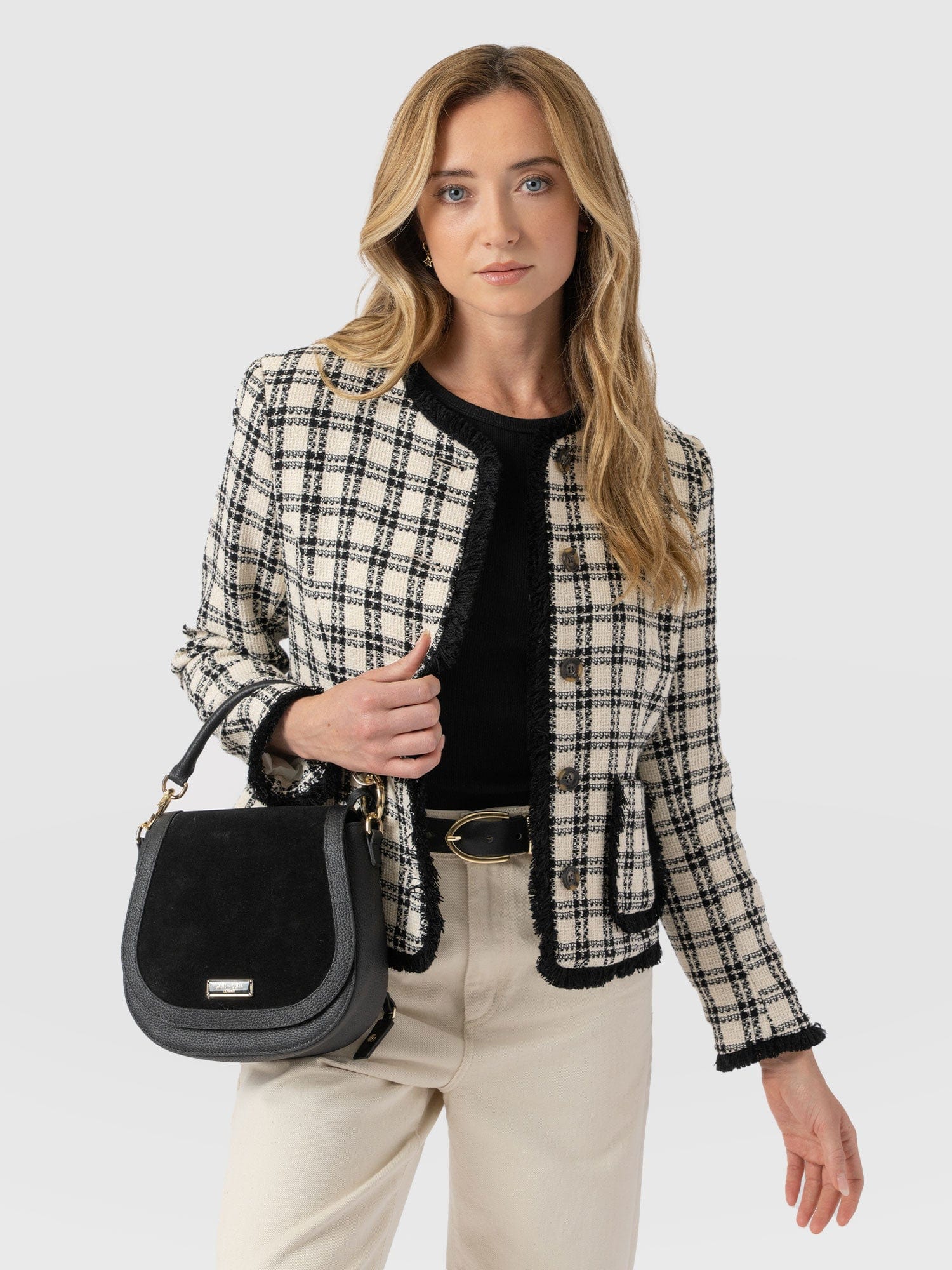 Ashby Jacket - Black/White Check - Women's Jackets | Saint + Sofia® USA
