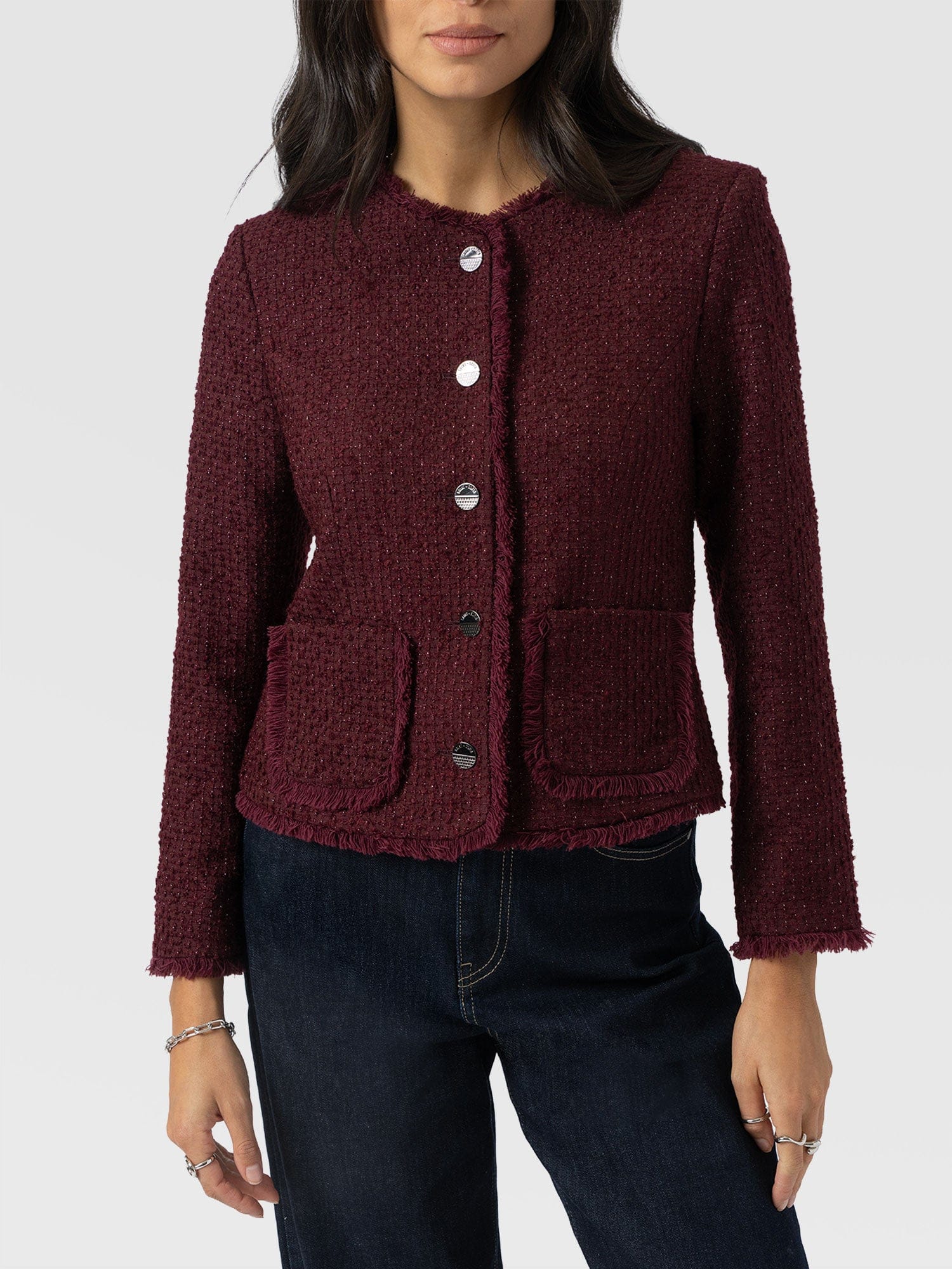 Ashby Jacket Maroon - Women's Jackets | Saint + Sofia® US
